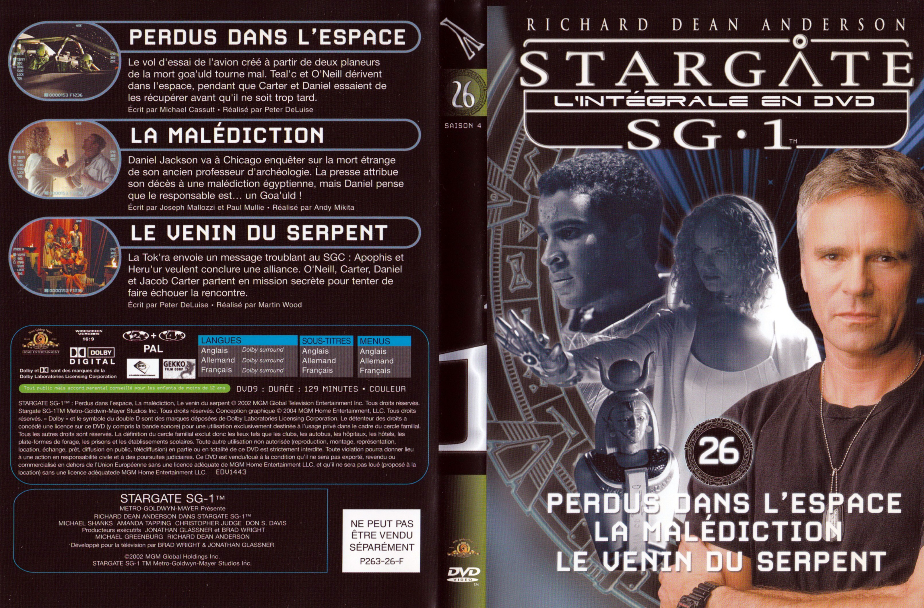 Jaquette DVD Stargate SG1 Intgrale Saison 4 vol 26