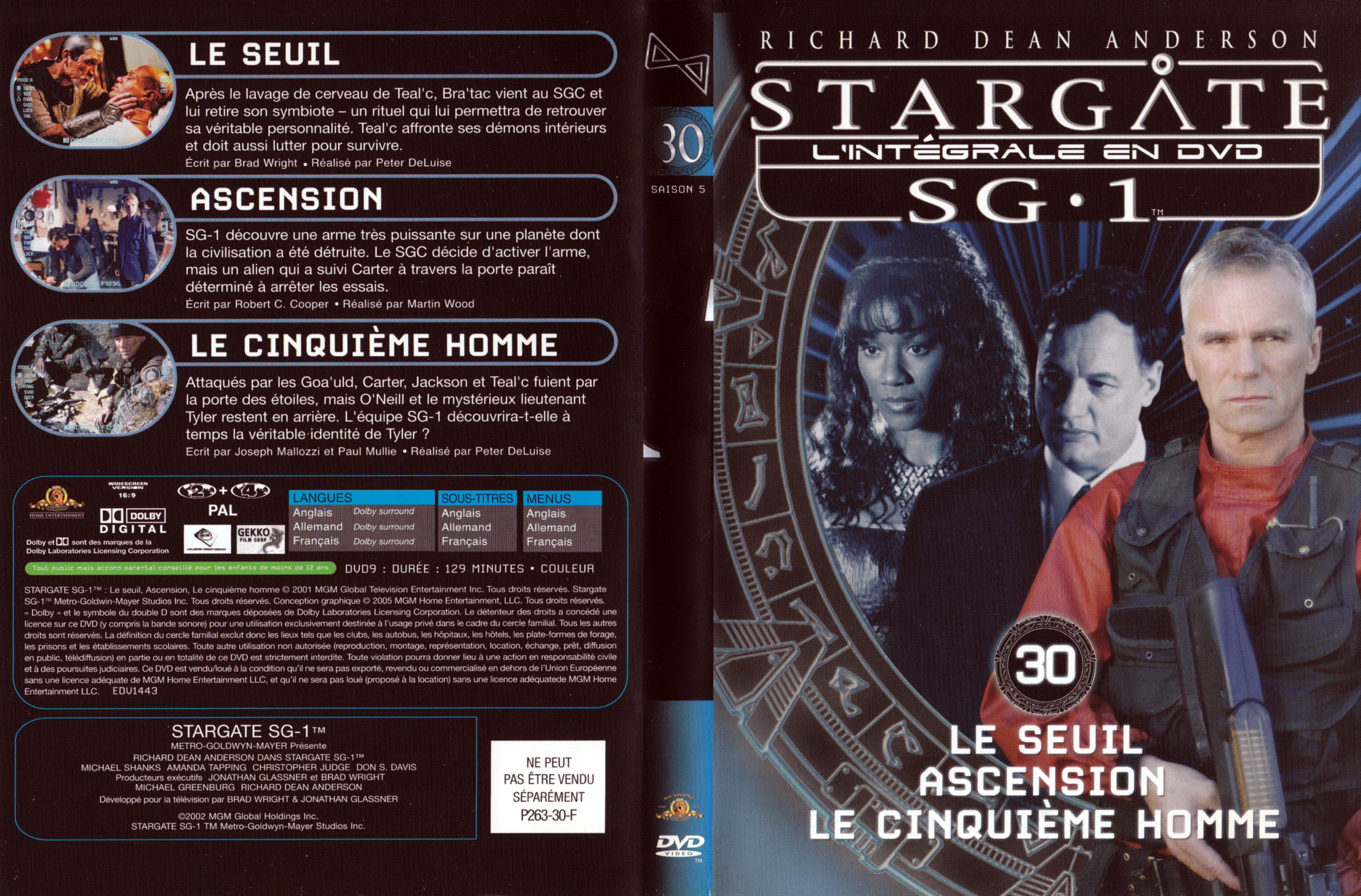 Jaquette DVD Stargate SG1 Intgrale Saison 5 vol 30