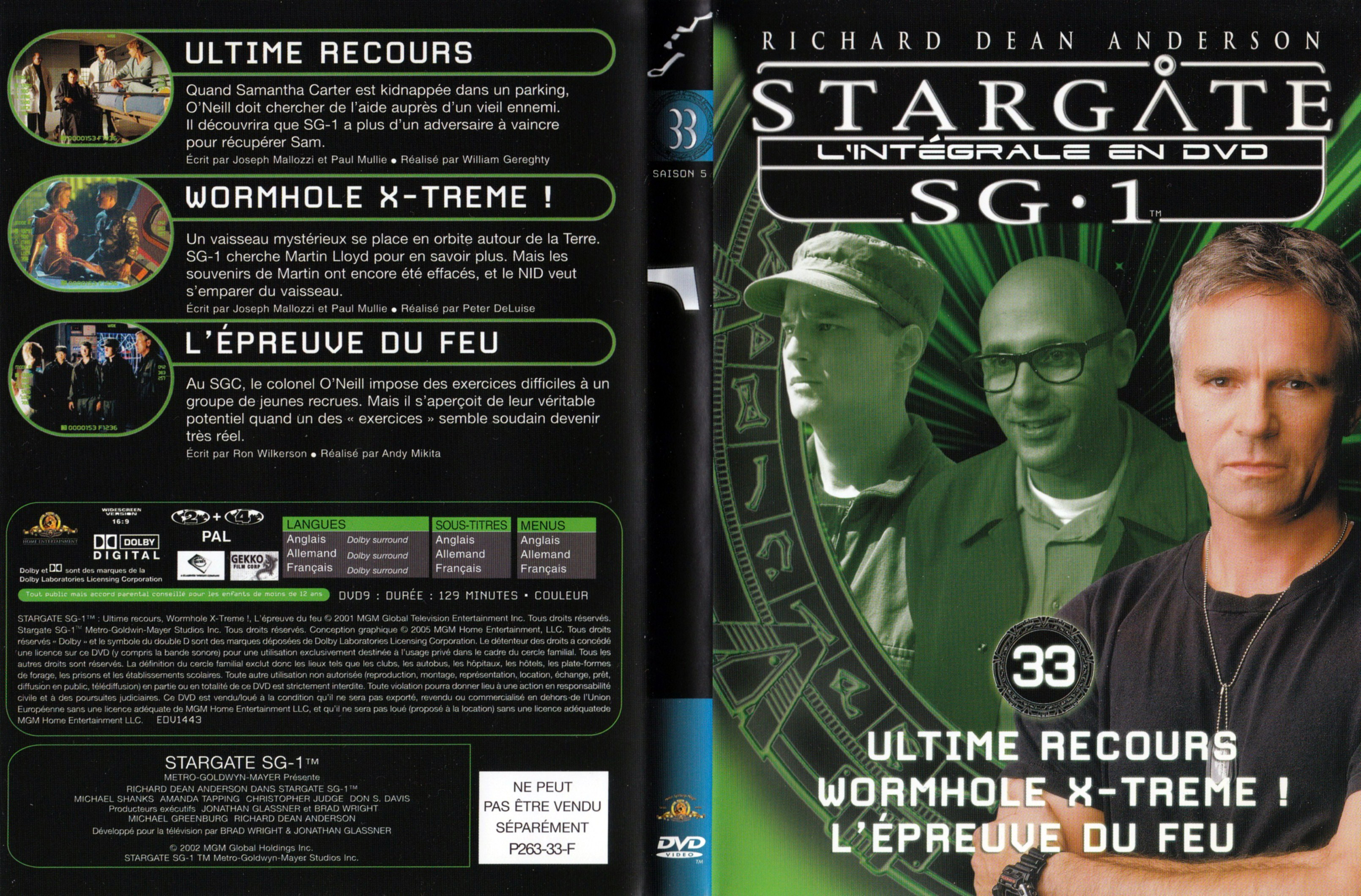 Jaquette DVD Stargate SG1 Intgrale Saison 5 vol 33