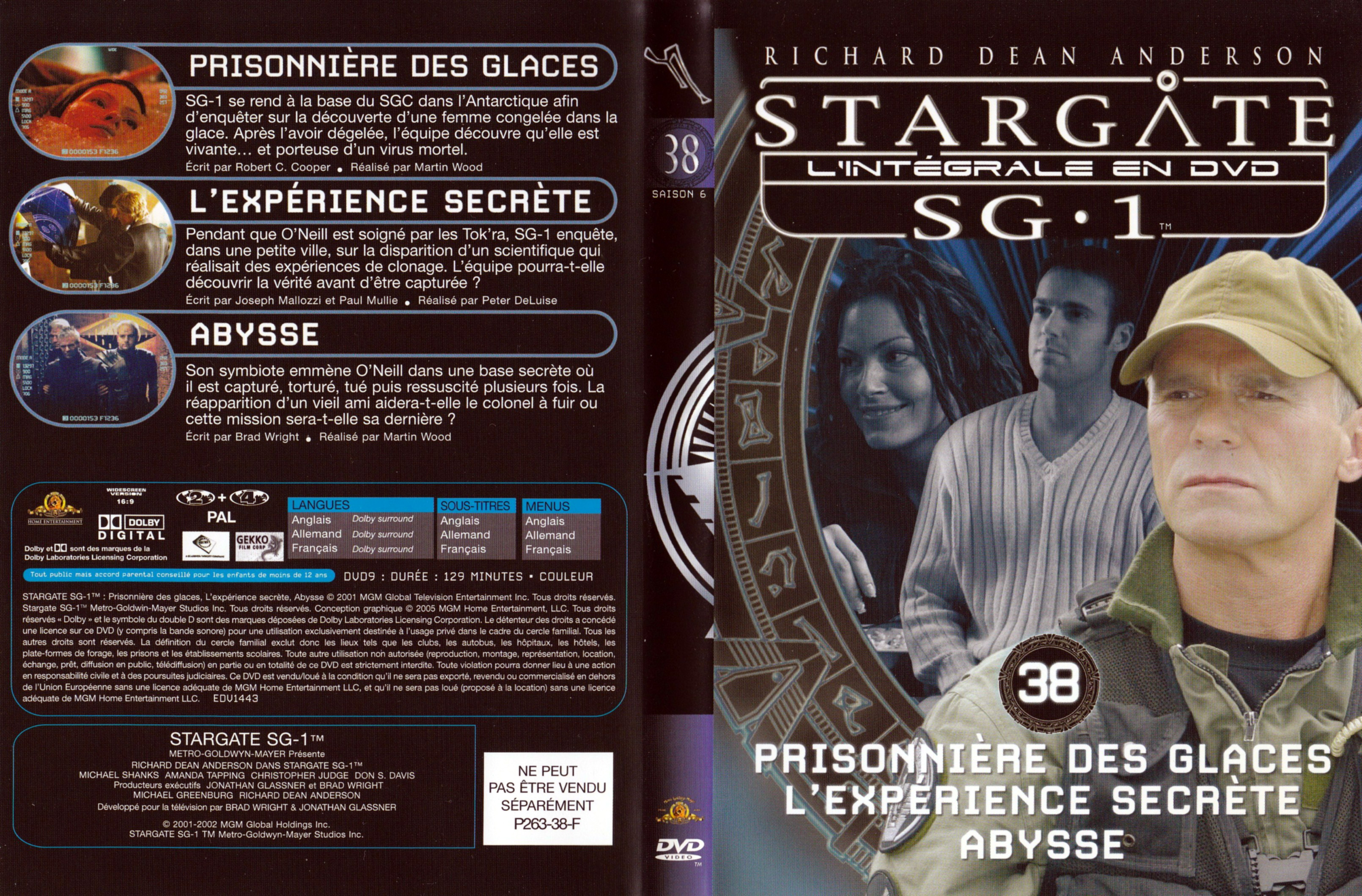 Jaquette DVD Stargate SG1 Intgrale Saison 6 vol 38