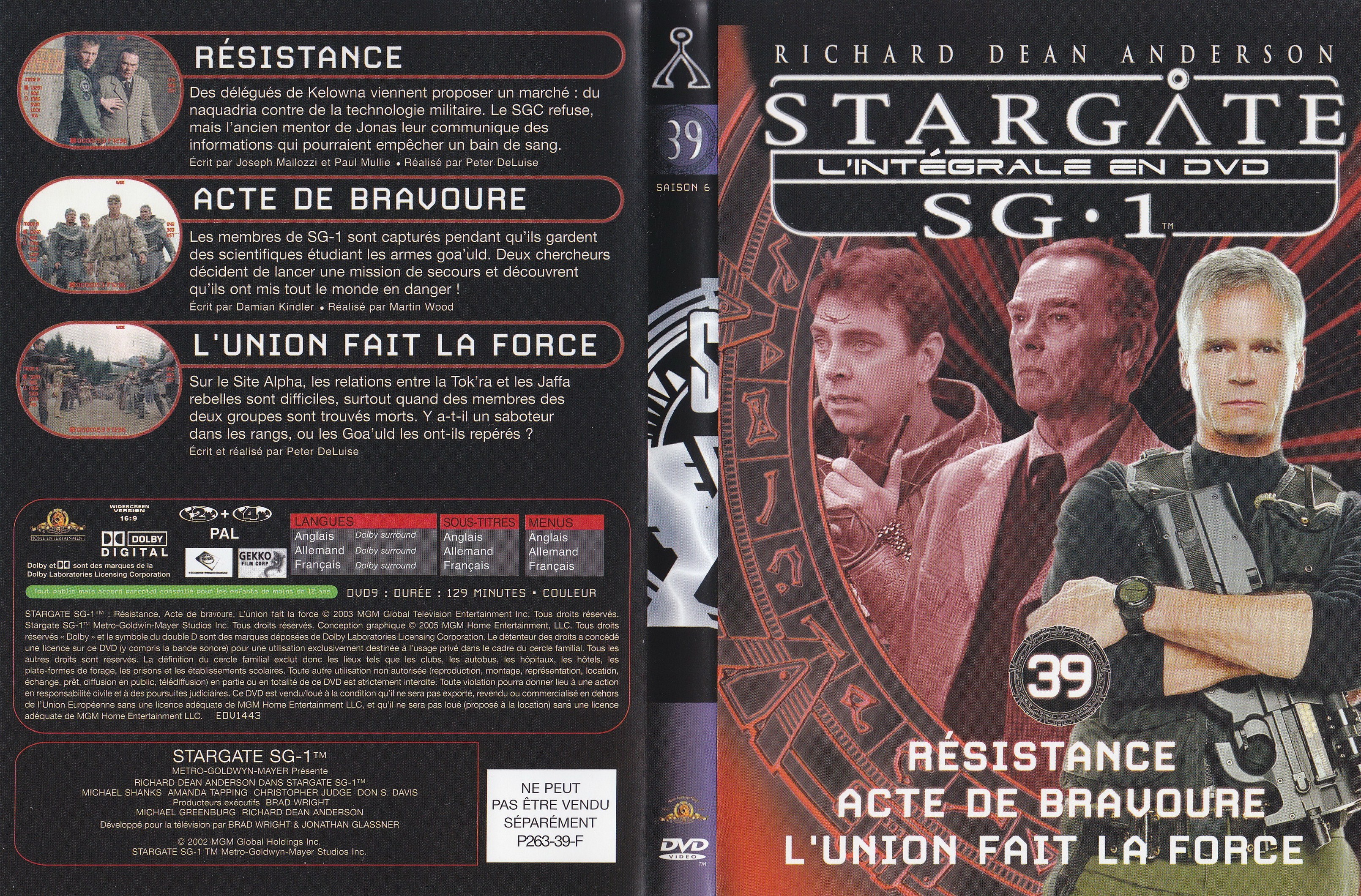 Jaquette DVD Stargate SG1 Intgrale Saison 6 vol 39