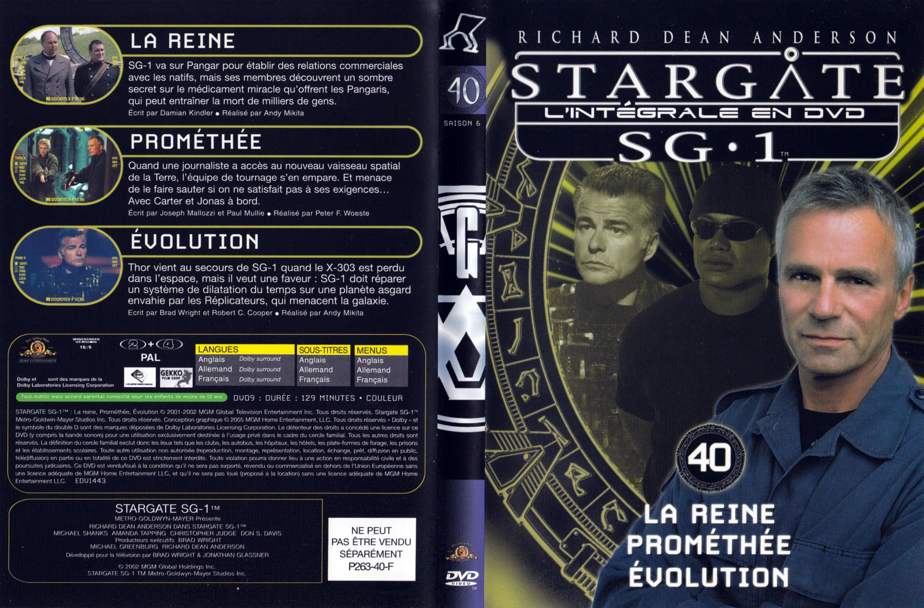 Jaquette DVD Stargate SG1 Intgrale Saison 6 vol 40