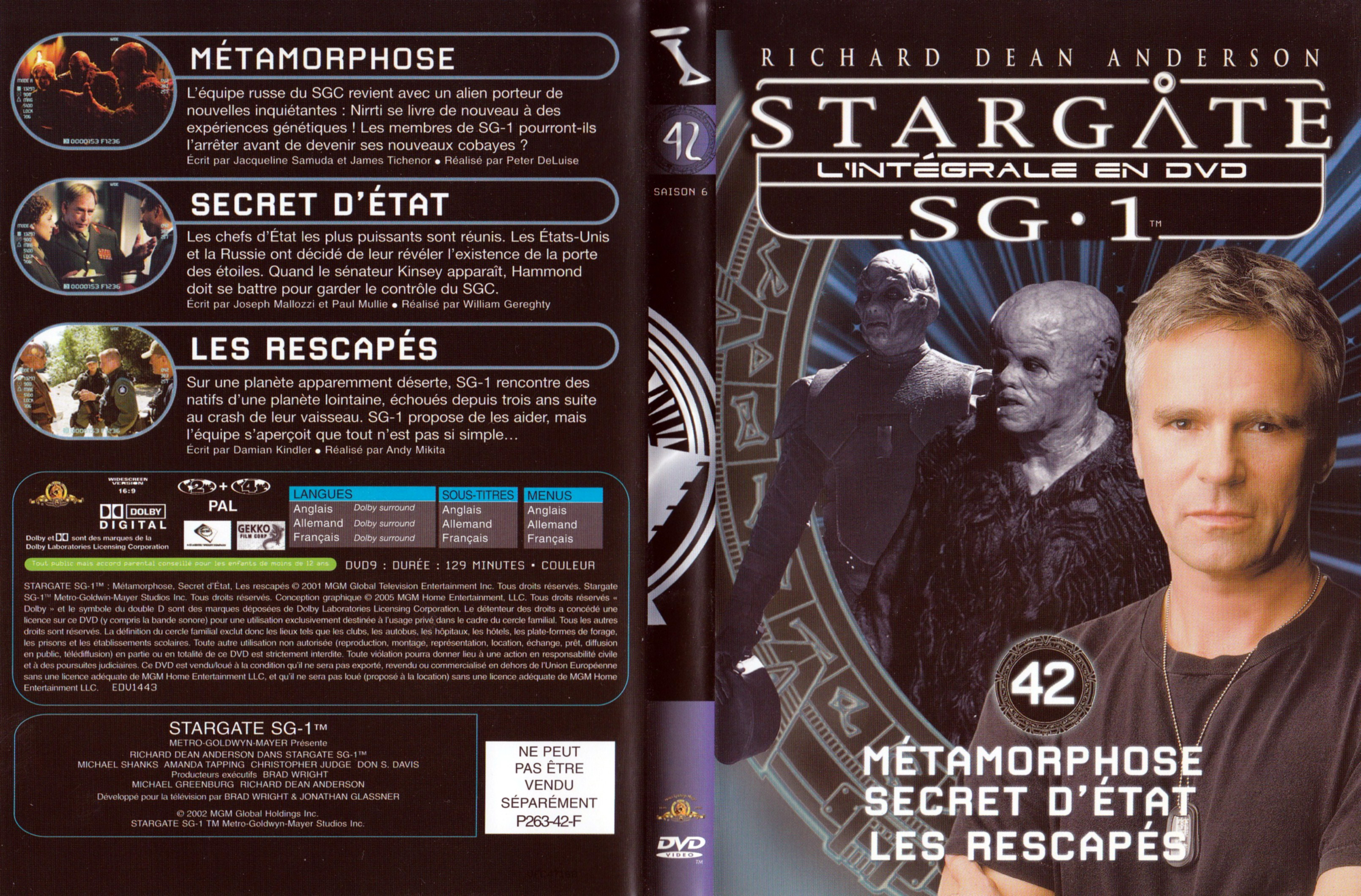 Jaquette DVD Stargate SG1 Intgrale Saison 6 vol 42