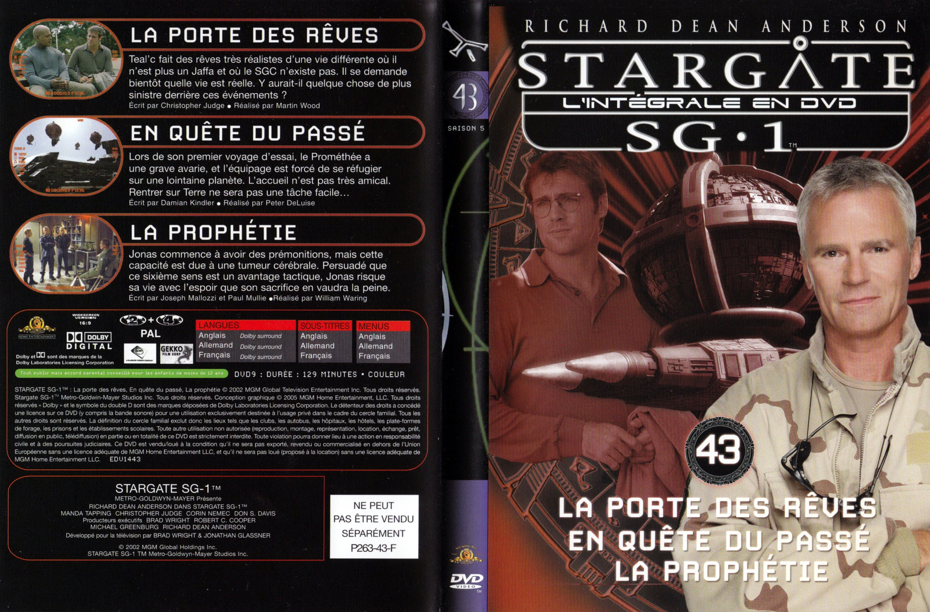 Jaquette DVD Stargate SG1 Intgrale Saison 6 vol 43