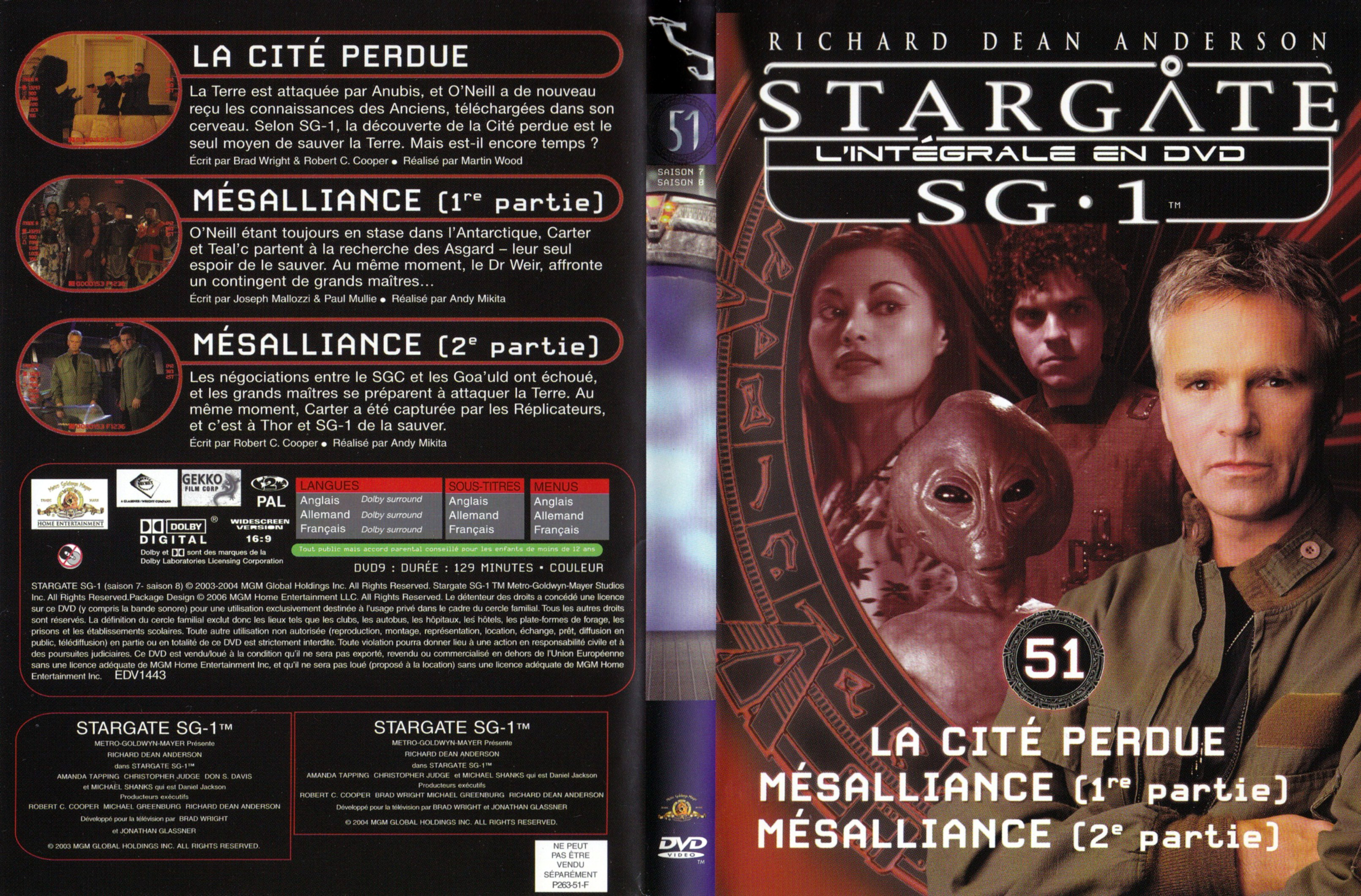Jaquette DVD Stargate SG1 Intgrale Saison 7-8 vol 51