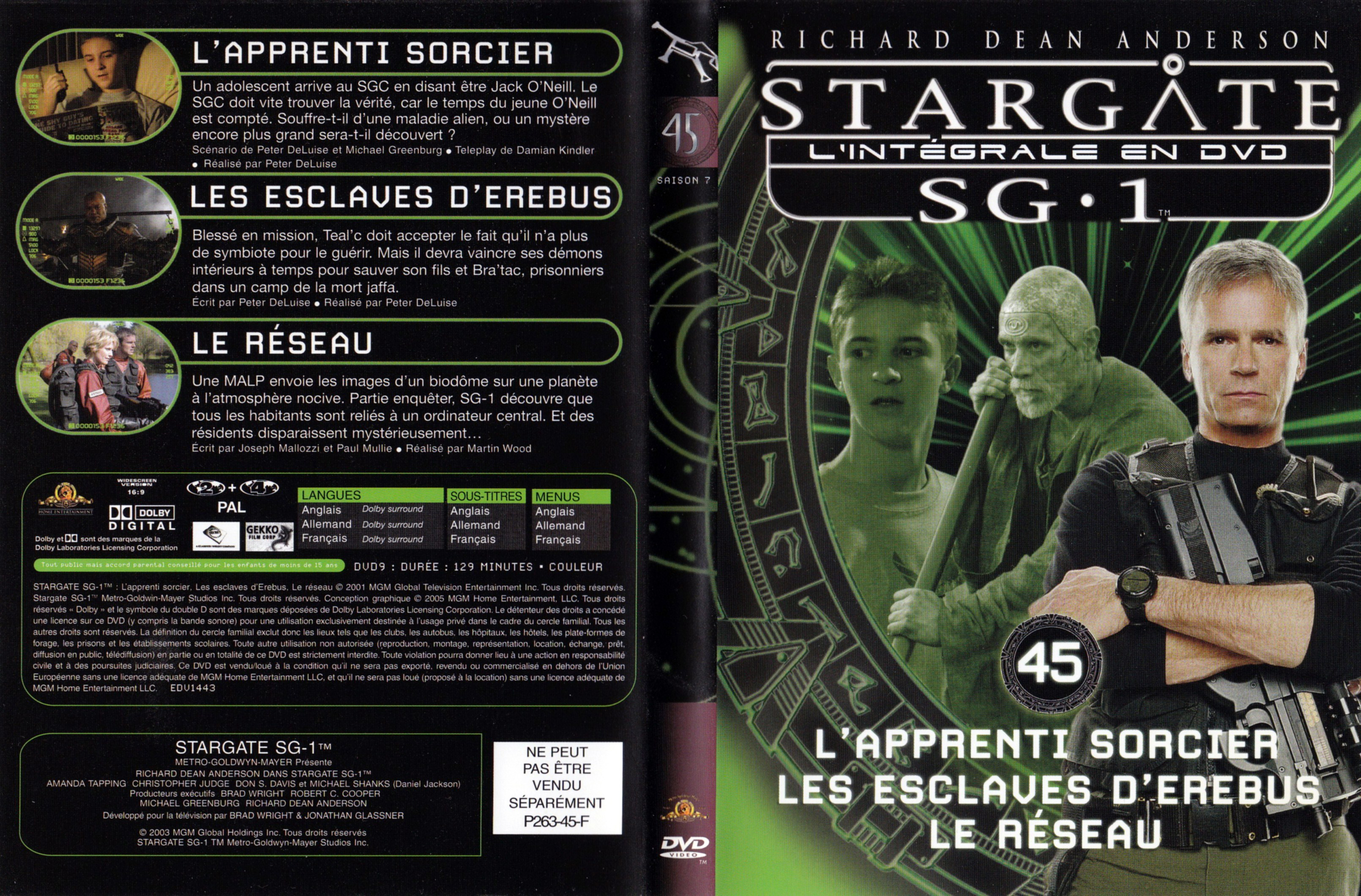 Jaquette DVD Stargate SG1 Intgrale Saison 7 vol 45