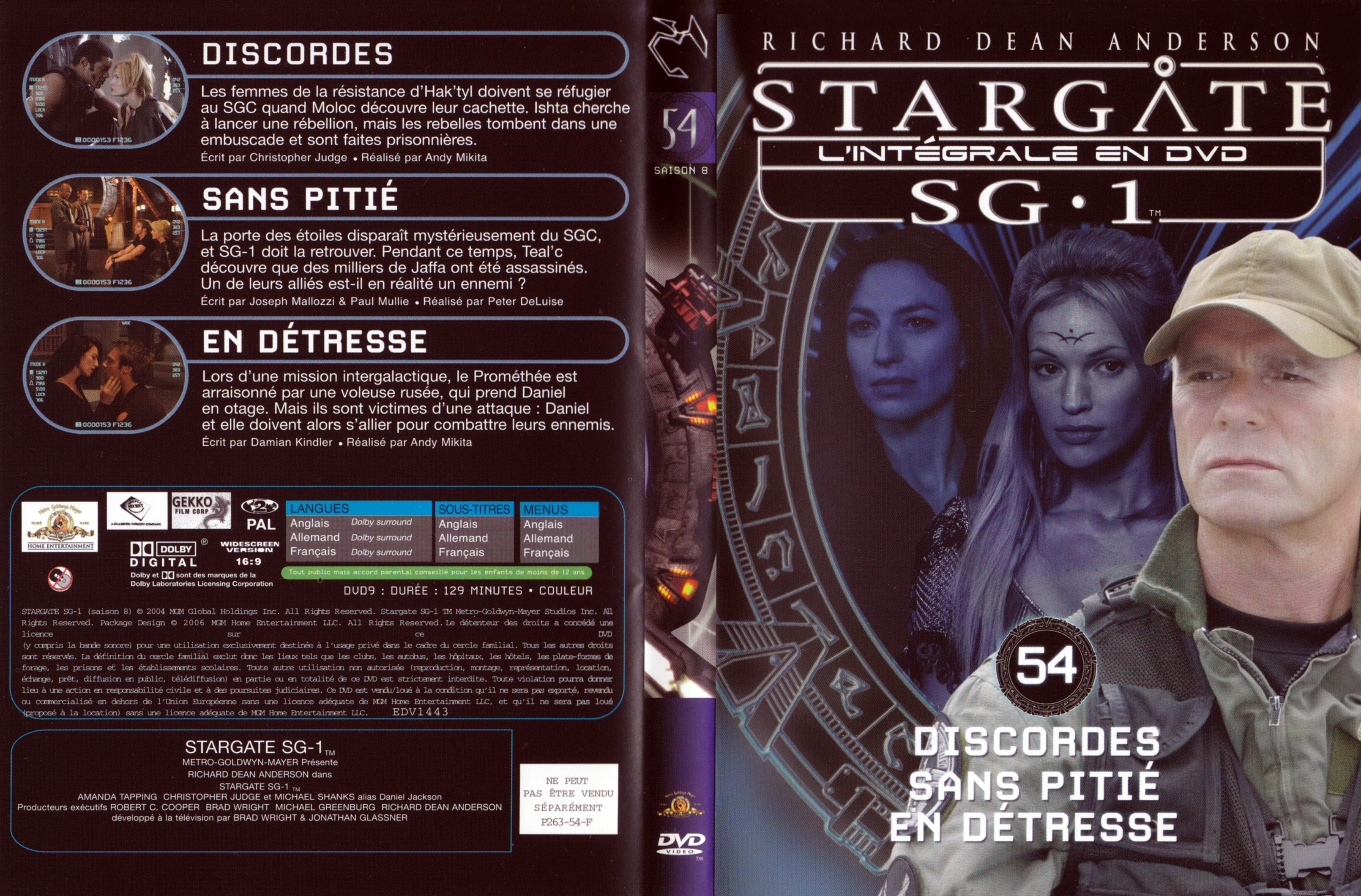 Jaquette DVD Stargate SG1 Intgrale Saison 8 vol 54
