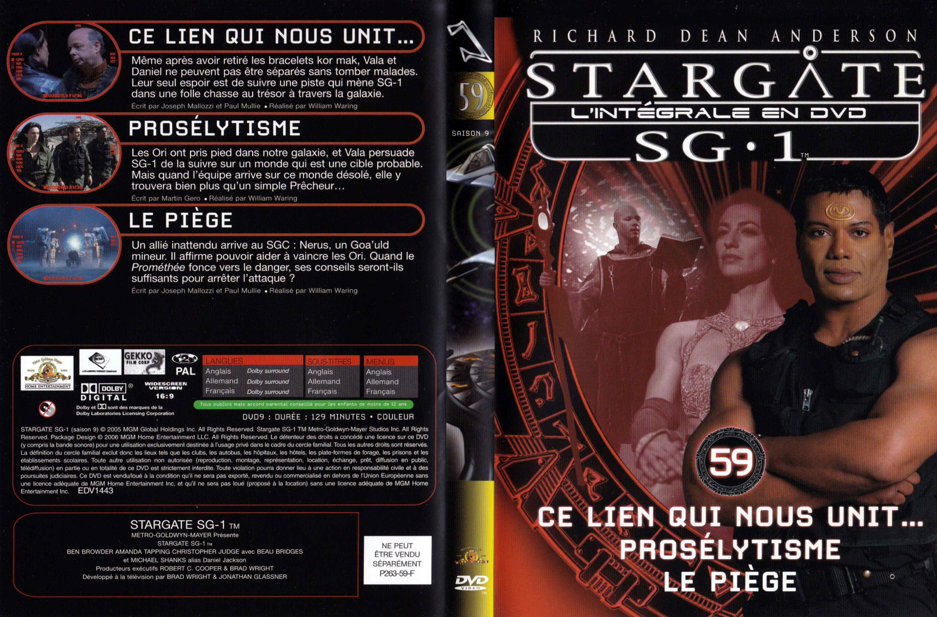 Jaquette DVD Stargate SG1 Intgrale Saison 9 vol 59