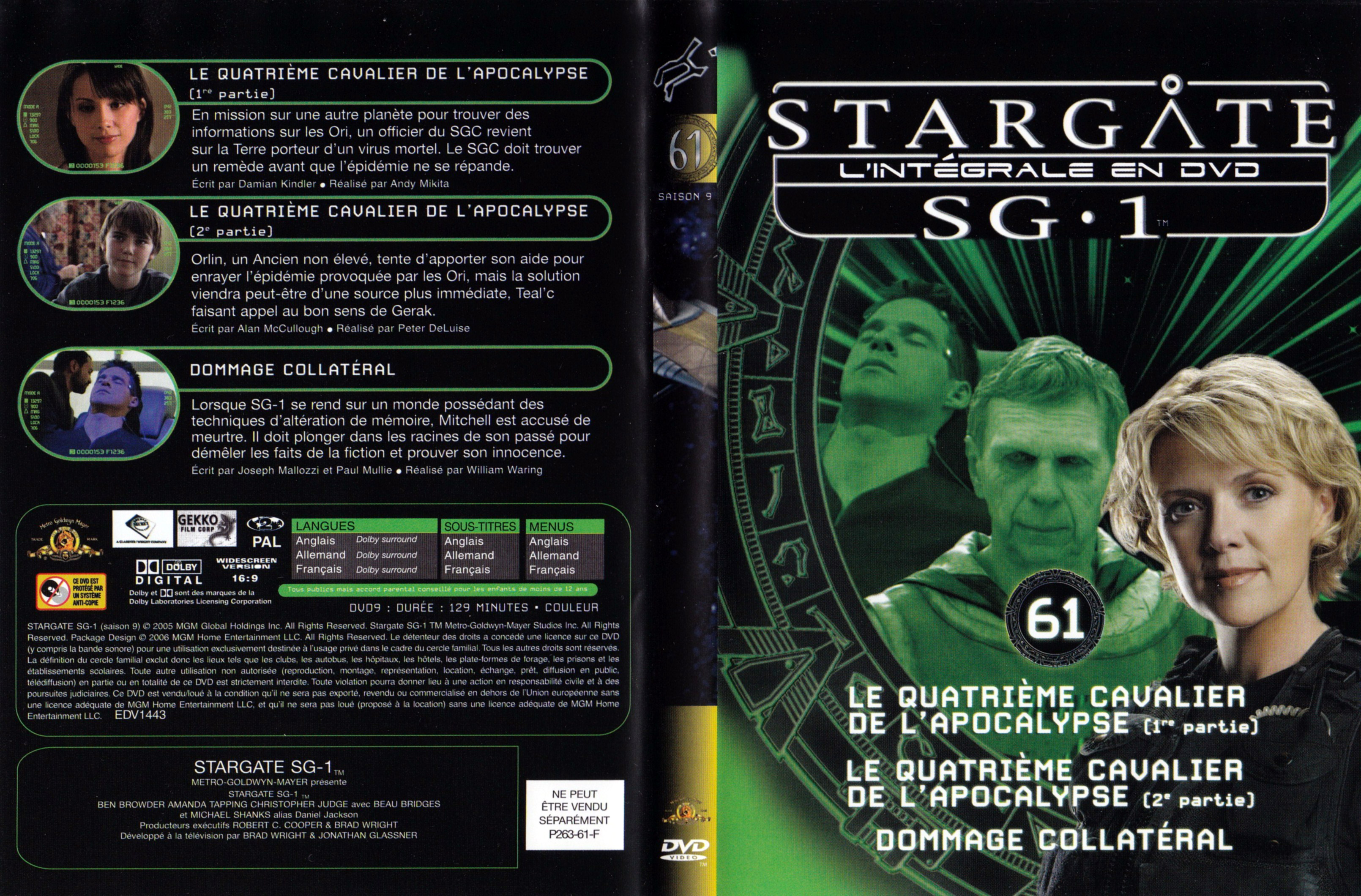 Jaquette DVD Stargate SG1 Intgrale Saison 9 vol 61