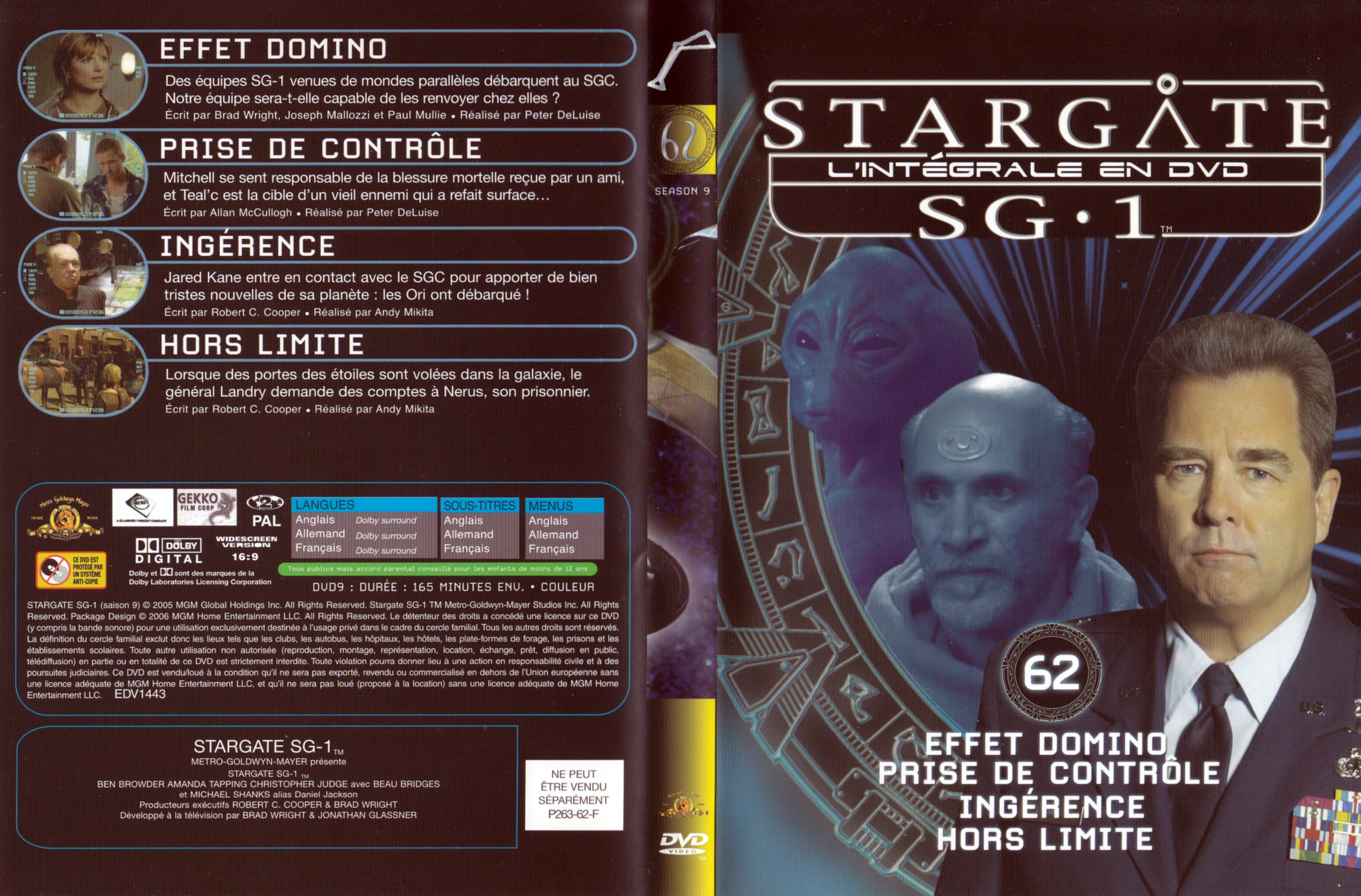 Jaquette DVD Stargate SG1 Intgrale Saison 9 vol 62