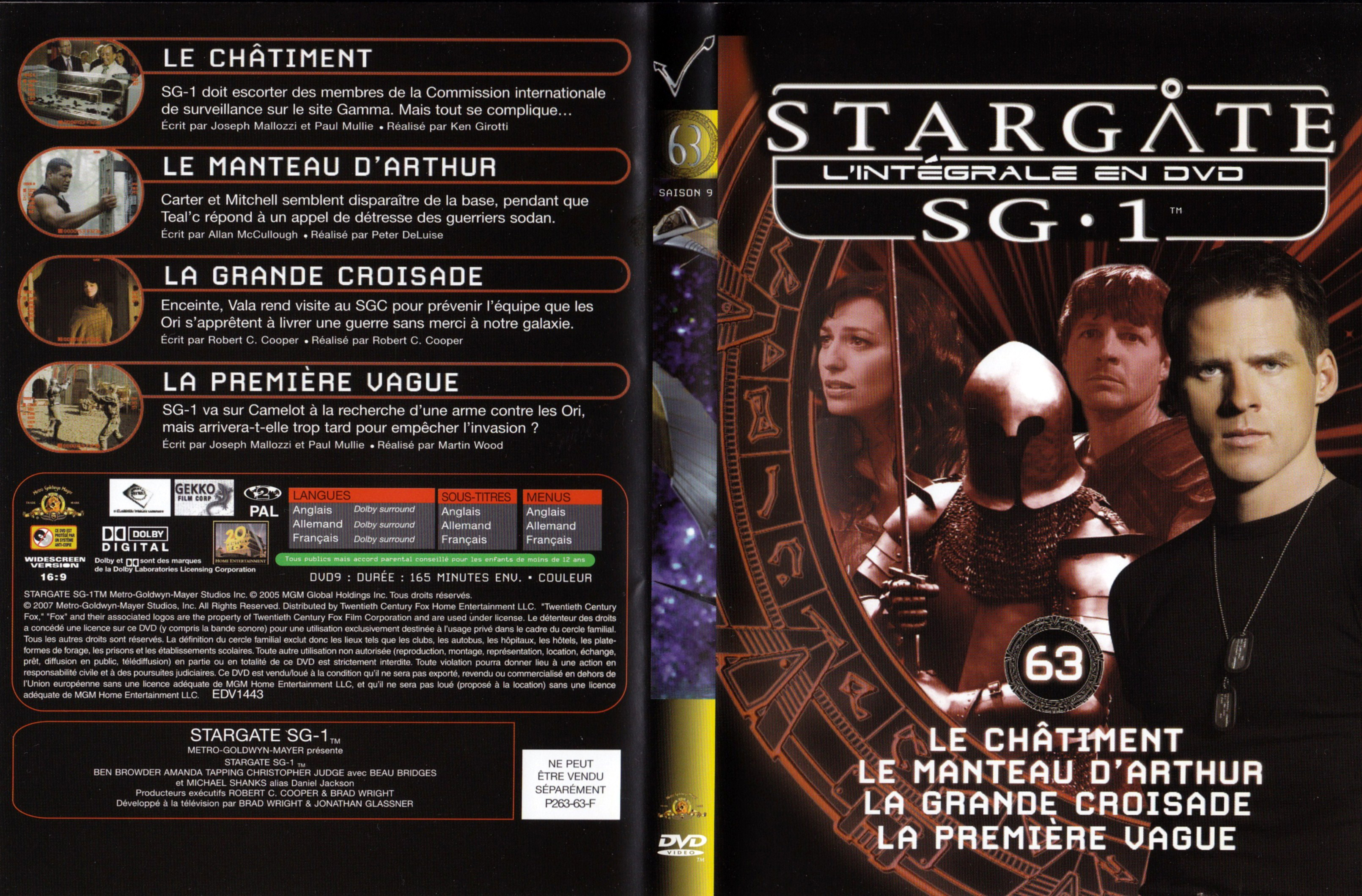 Jaquette DVD Stargate SG1 Intgrale Saison 9 vol 63