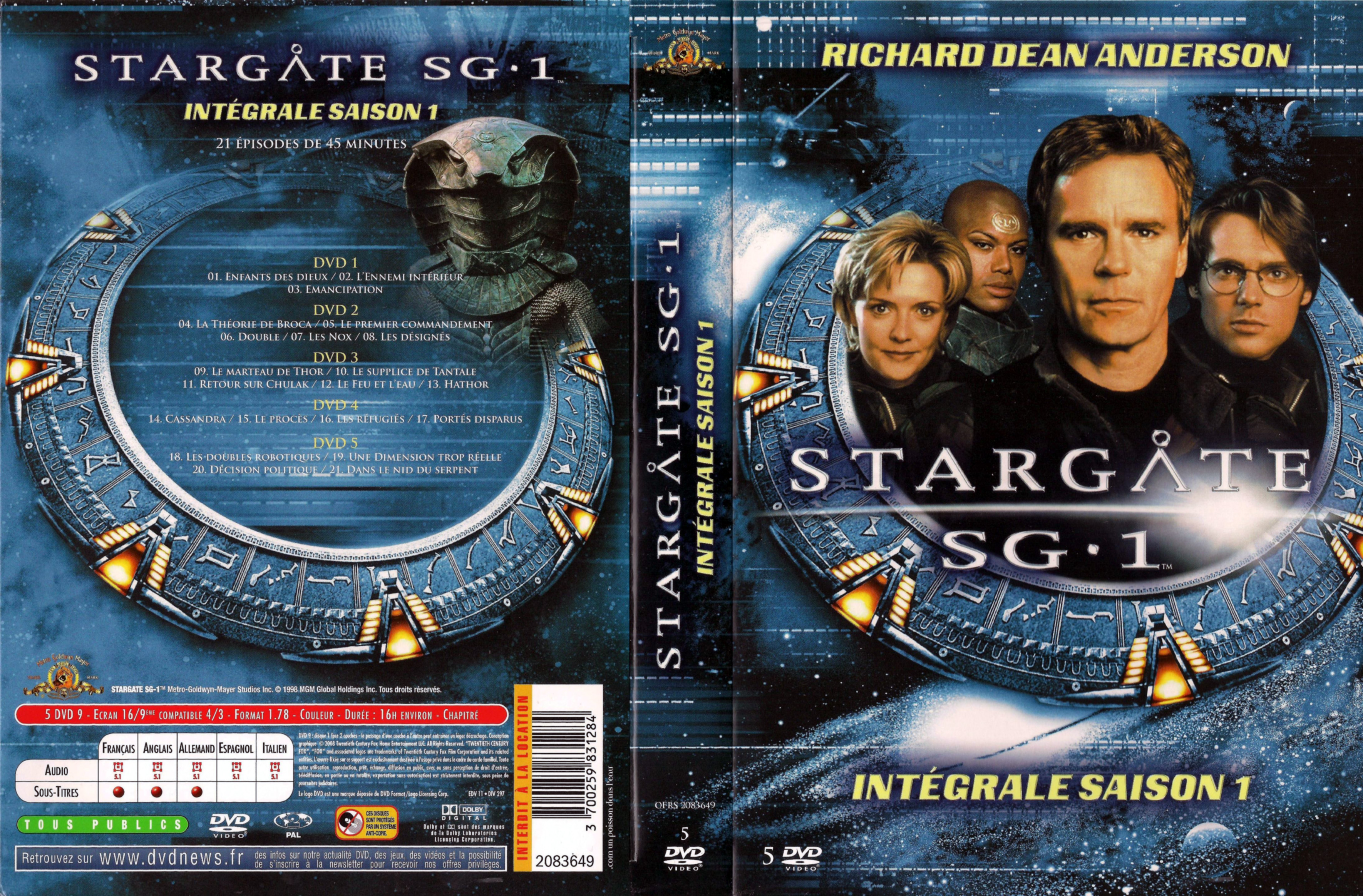 Jaquette DVD Stargate SG1 saison 1 COFFRET
