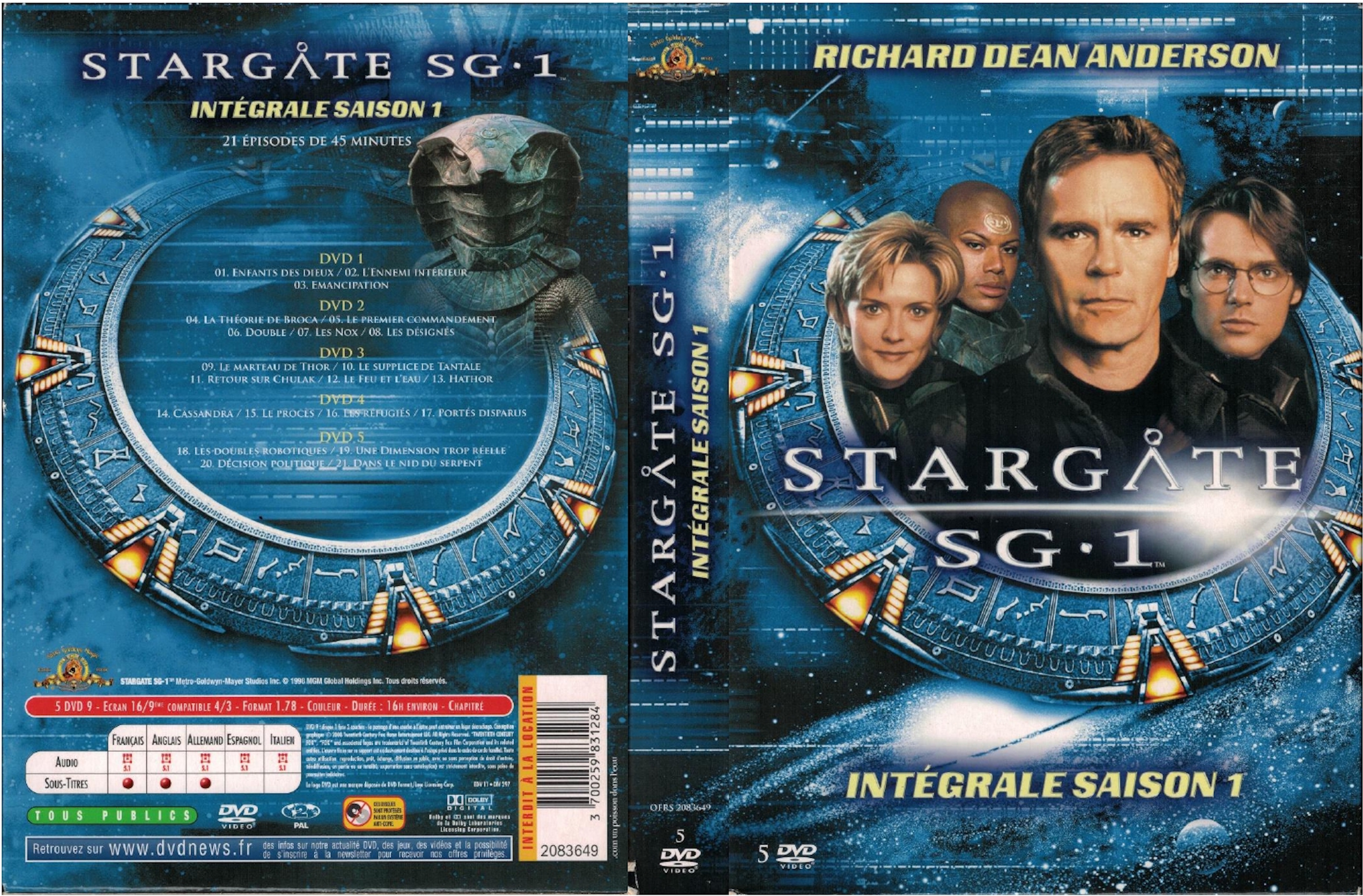 Jaquette DVD Stargate SG1 saison 1 COFFRET v3