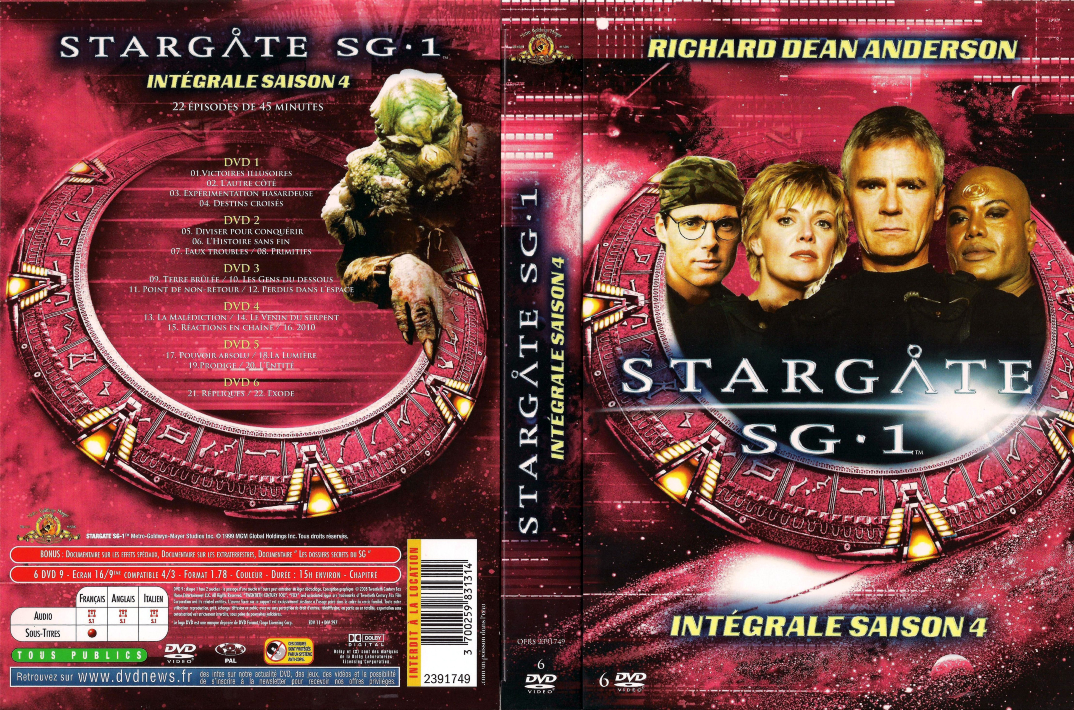 Jaquette DVD Stargate SG1 saison 4 COFFRET