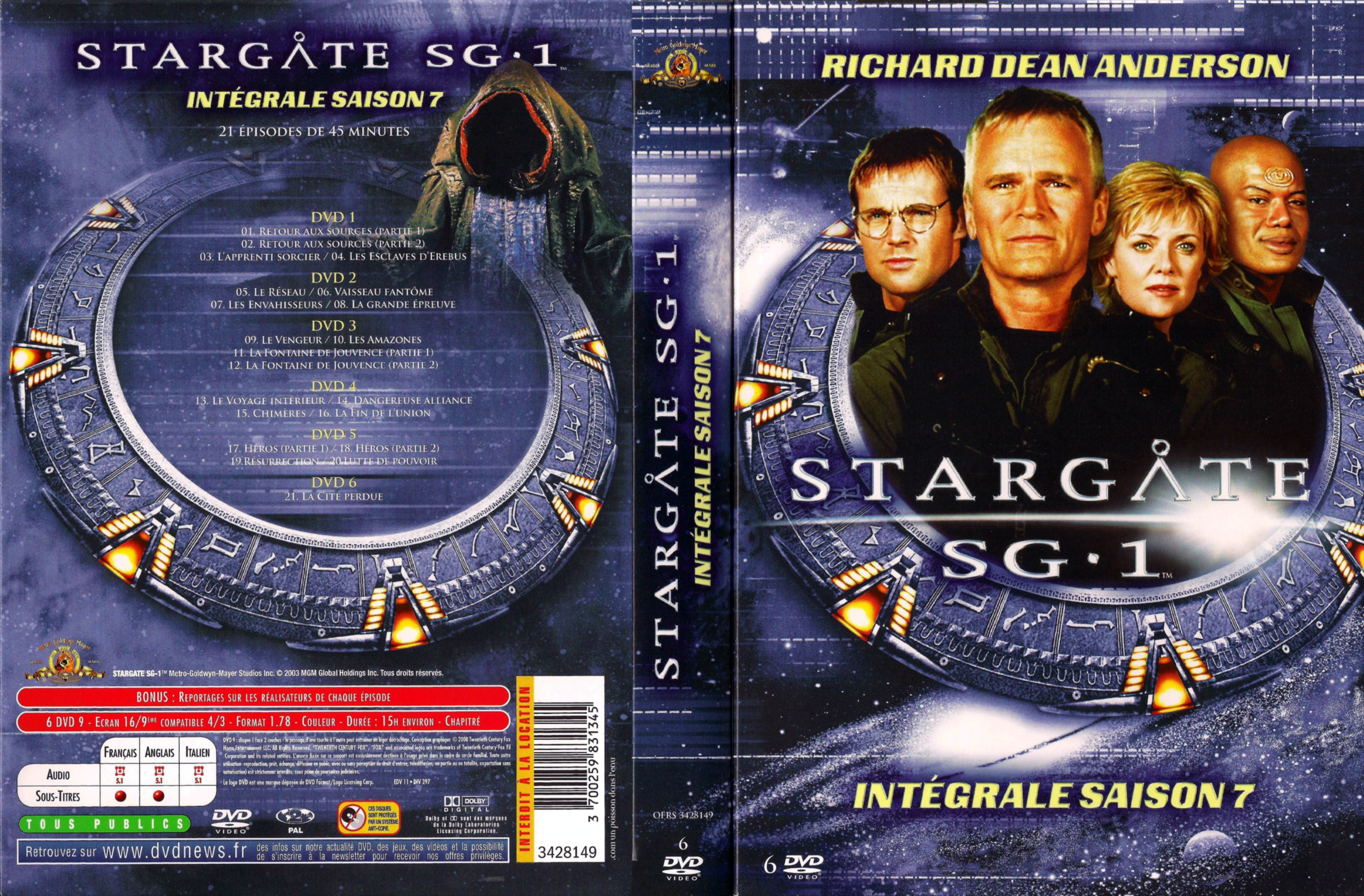 Jaquette DVD Stargate SG1 saison 7 COFFRET
