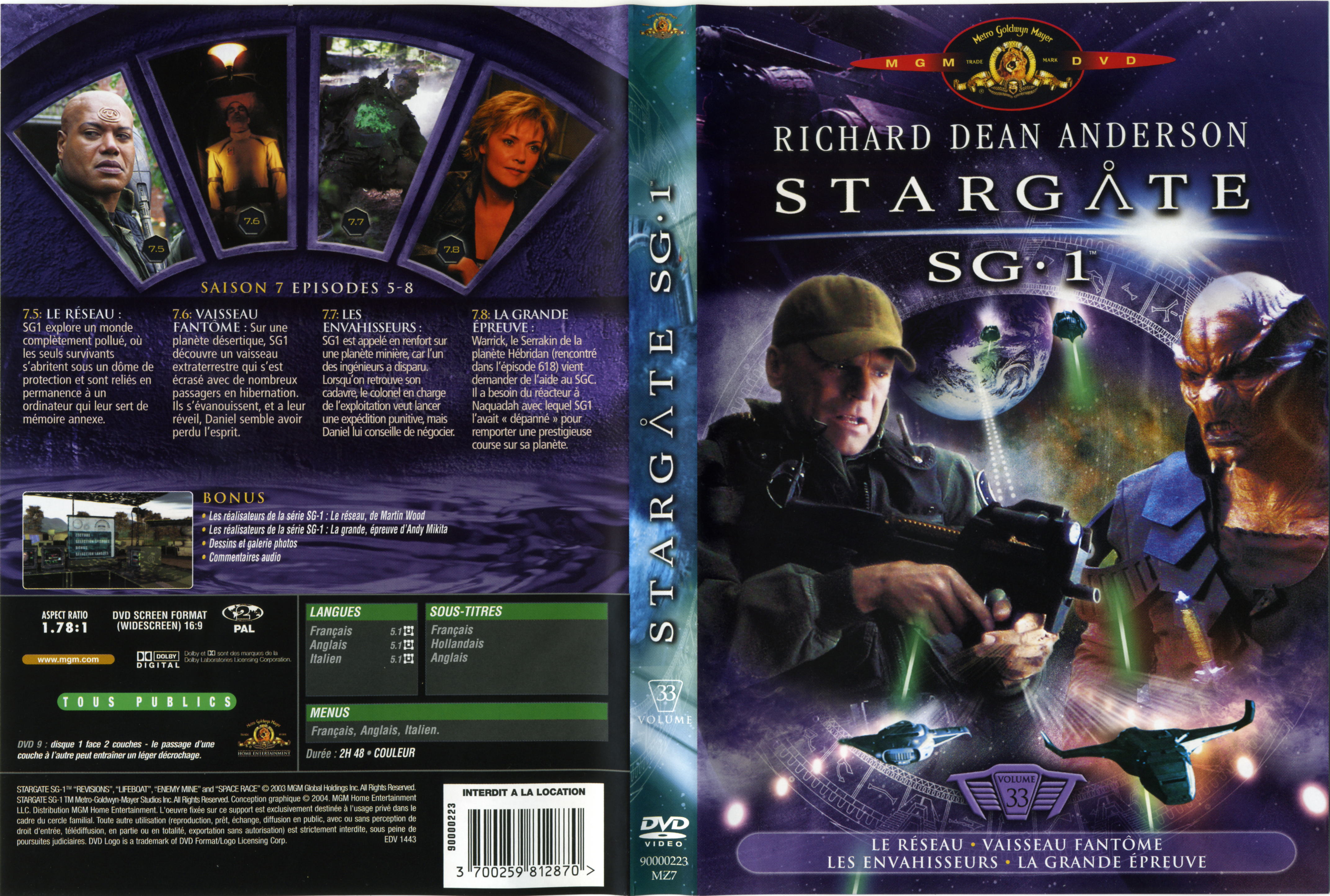 Jaquette DVD Stargate SG1 vol 33