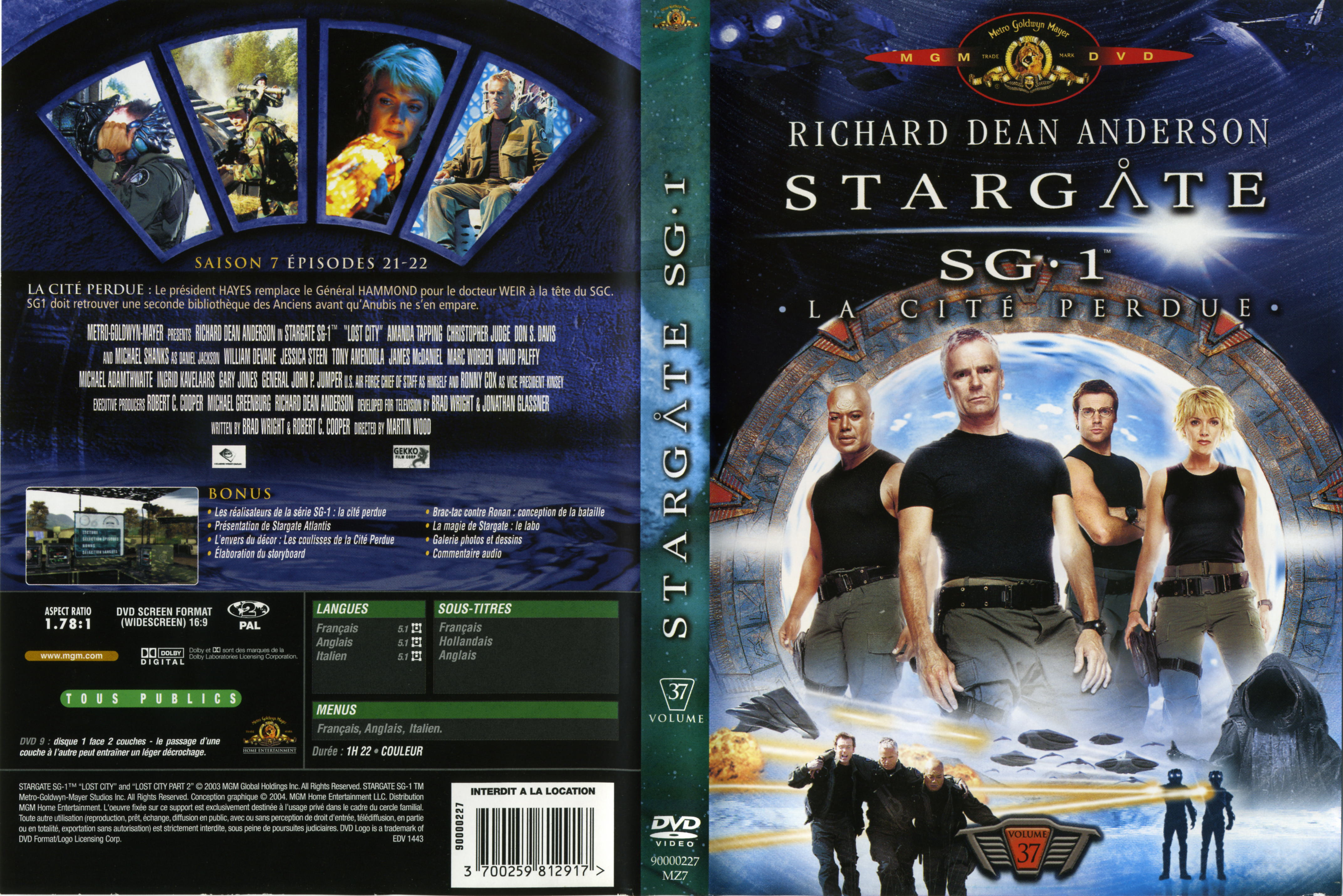 Jaquette DVD Stargate SG1 vol 37