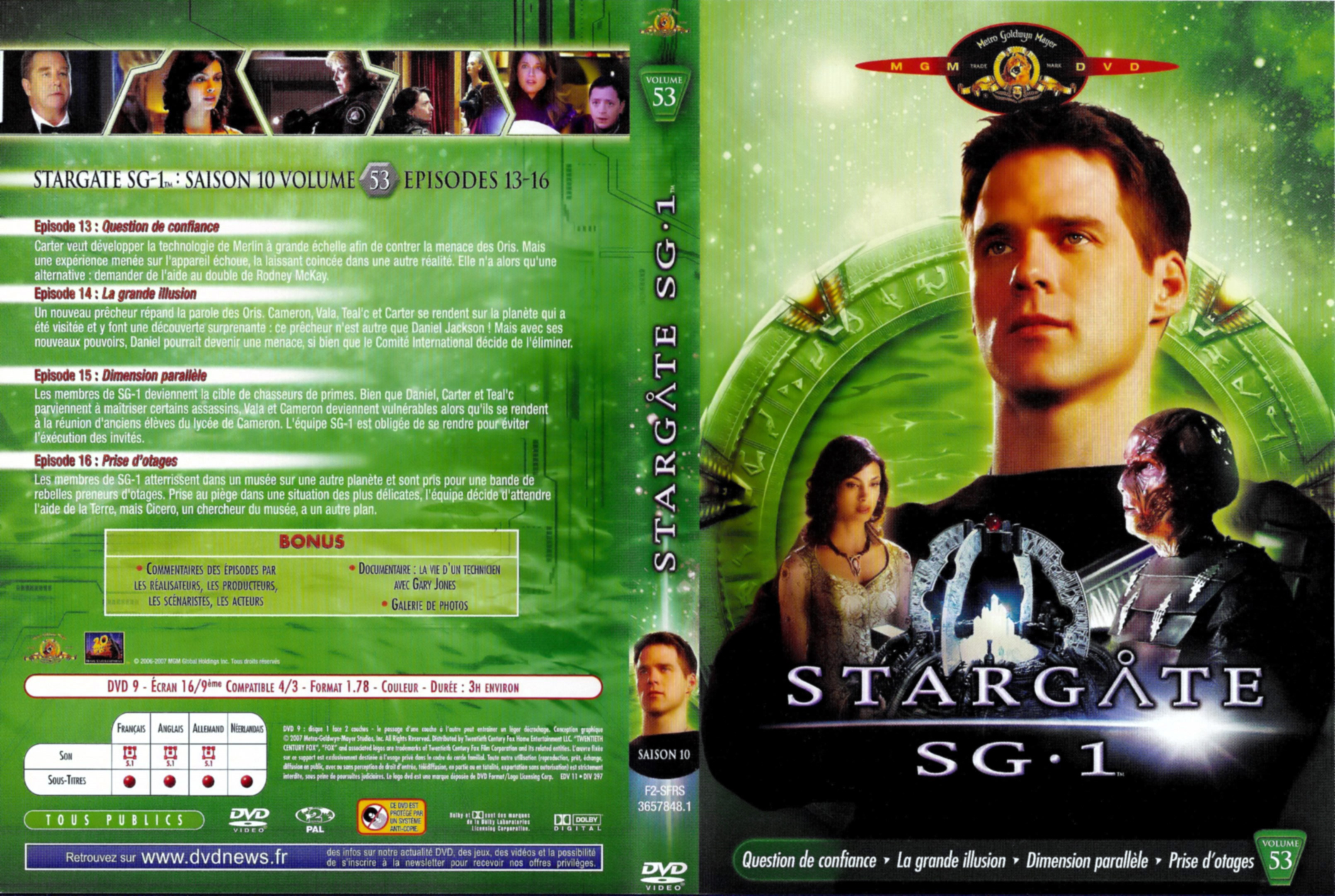 Jaquette DVD Stargate SG1 vol 53