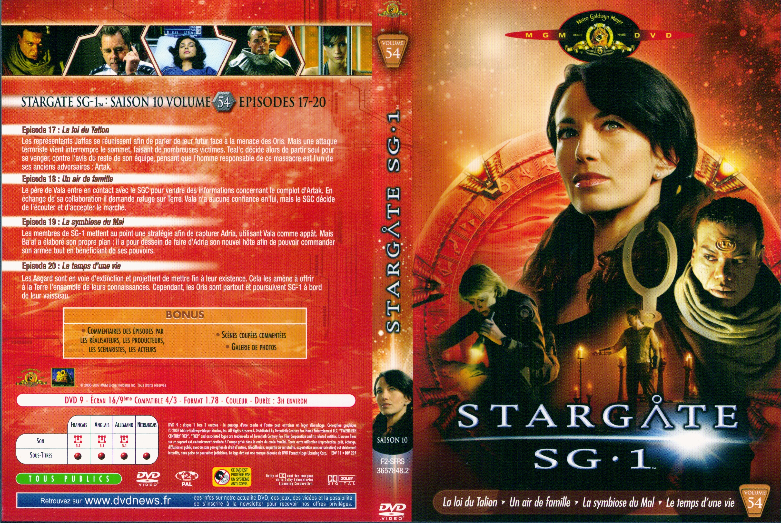 Jaquette DVD Stargate SG1 vol 54