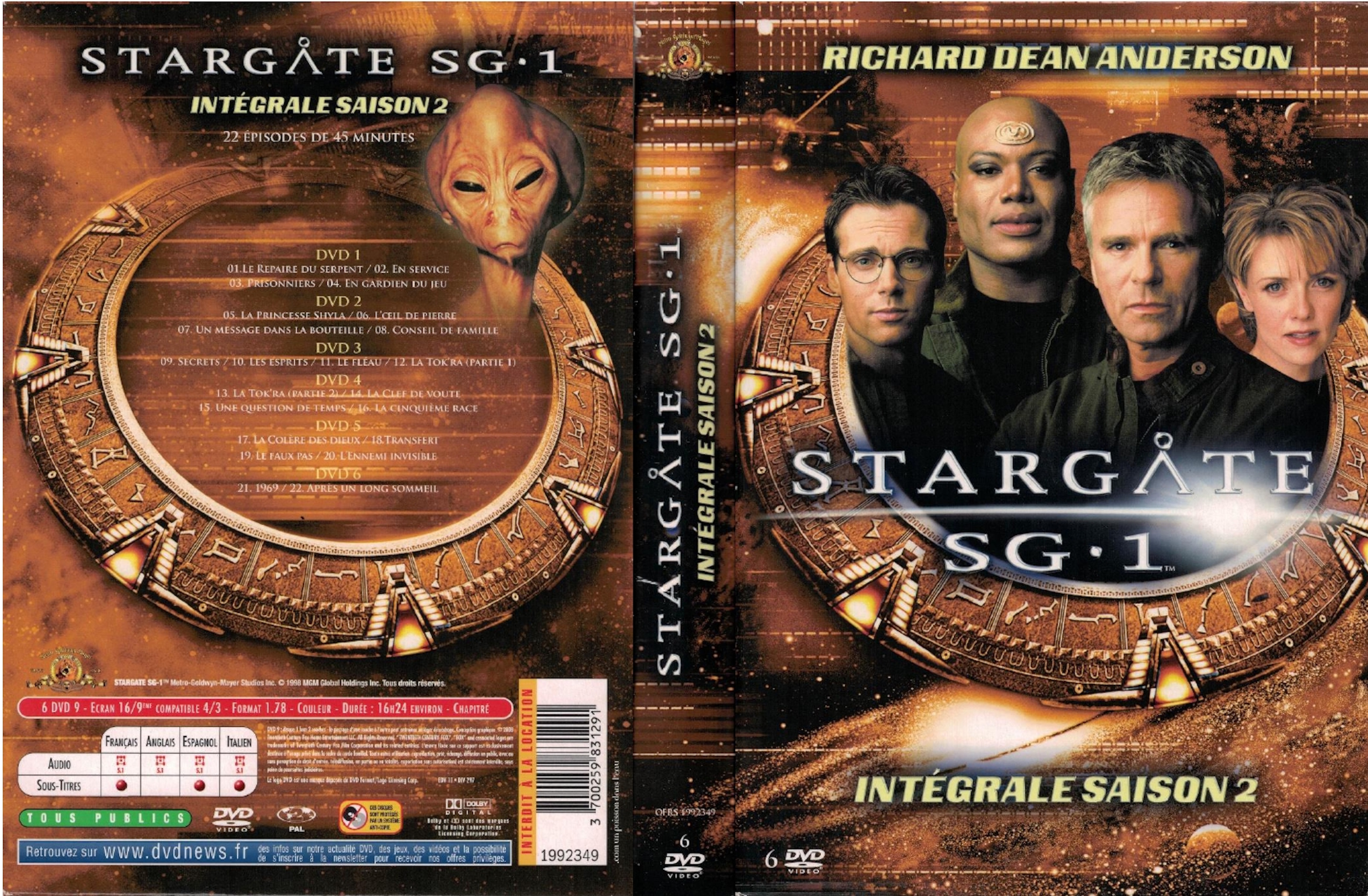 Jaquette DVD Stargate SG-1 Saison 2 COFFRET