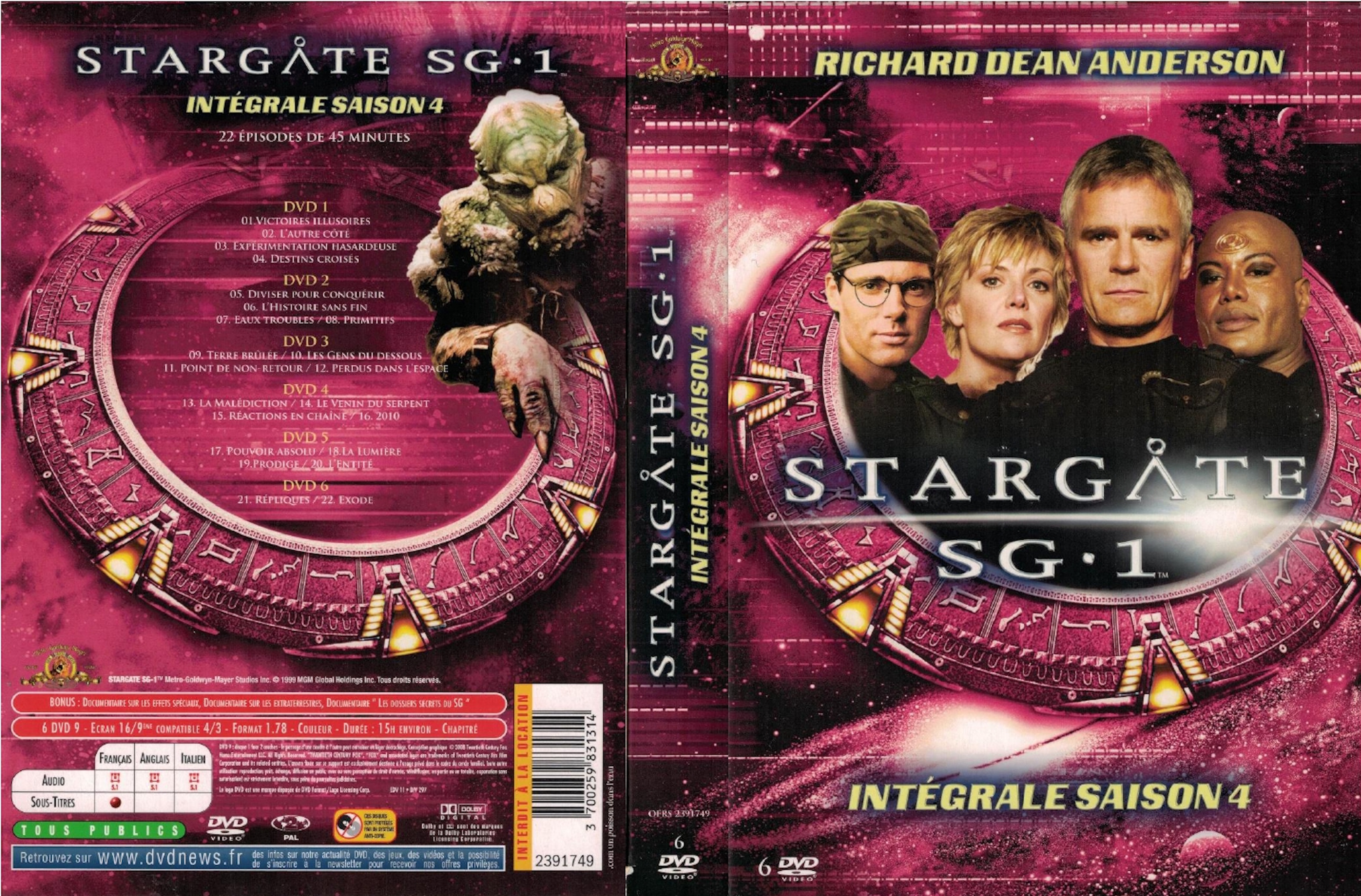 Jaquette DVD Stargate SG-1 Saison 4 COFFRET