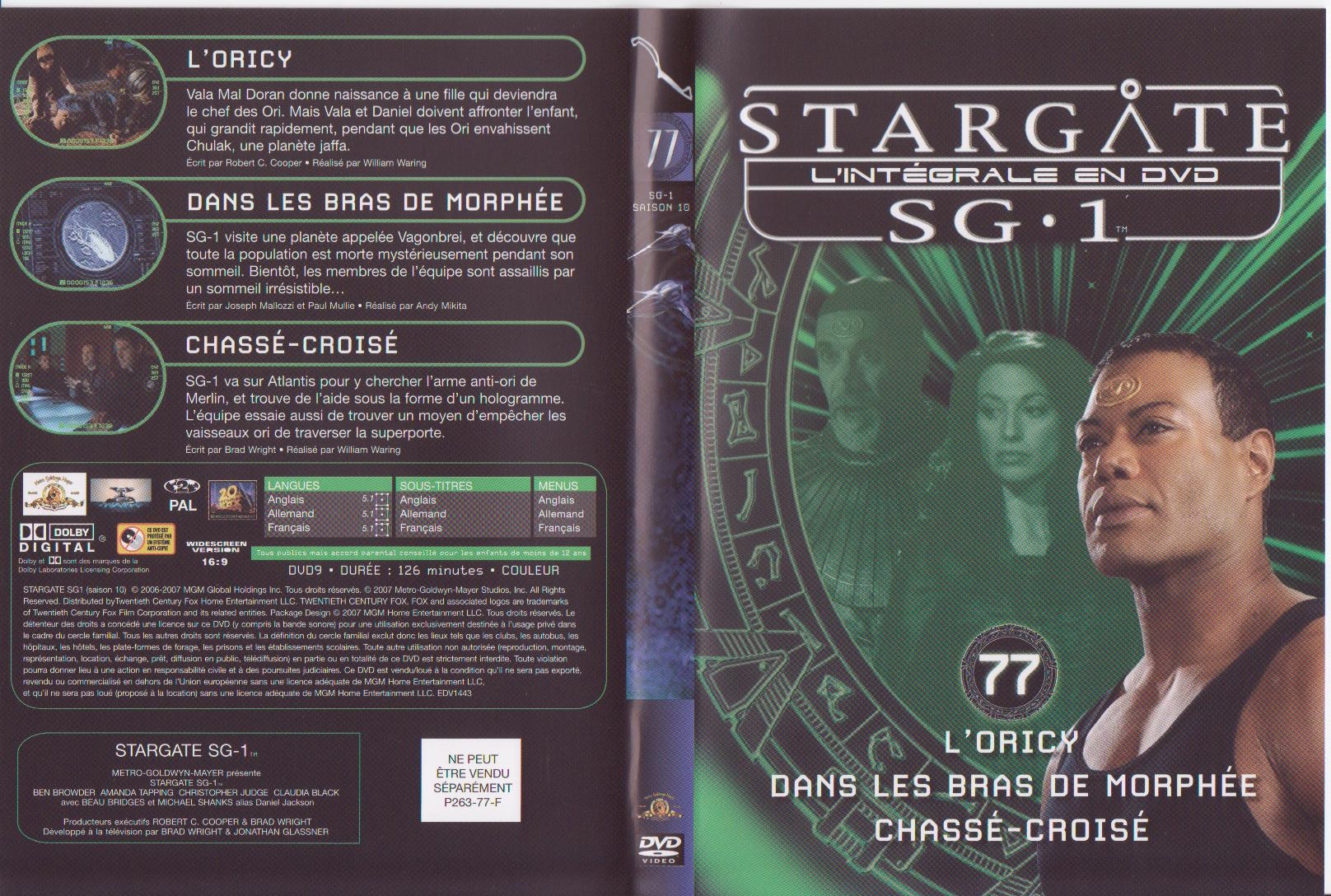 Jaquette DVD Stargate Saison 10 vol 77