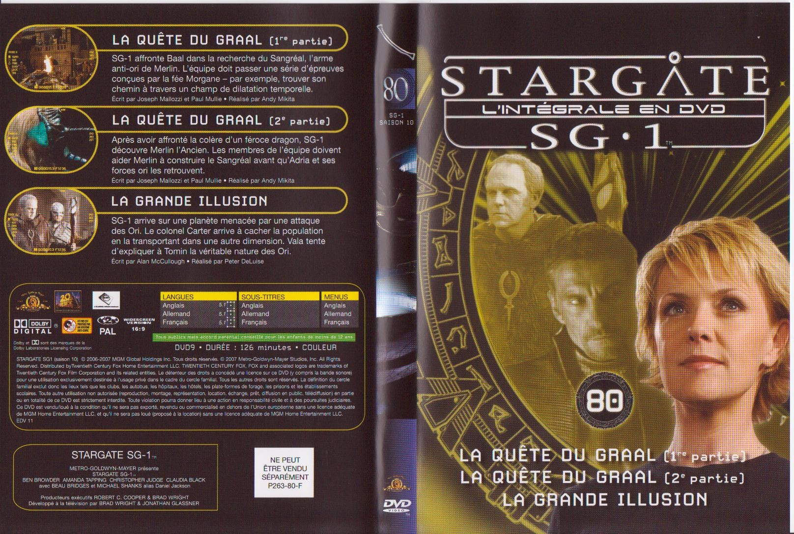 Jaquette DVD Stargate Saison 10 vol 80