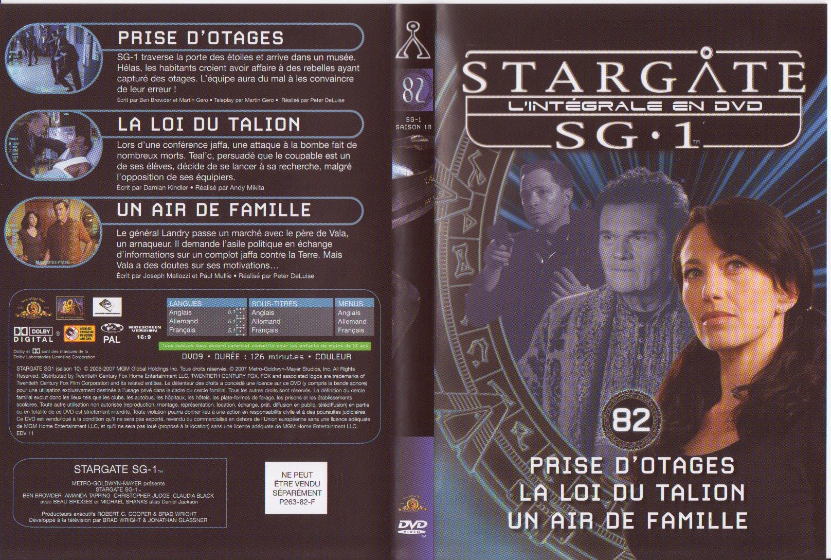 Jaquette DVD Stargate Saison 10 vol 82