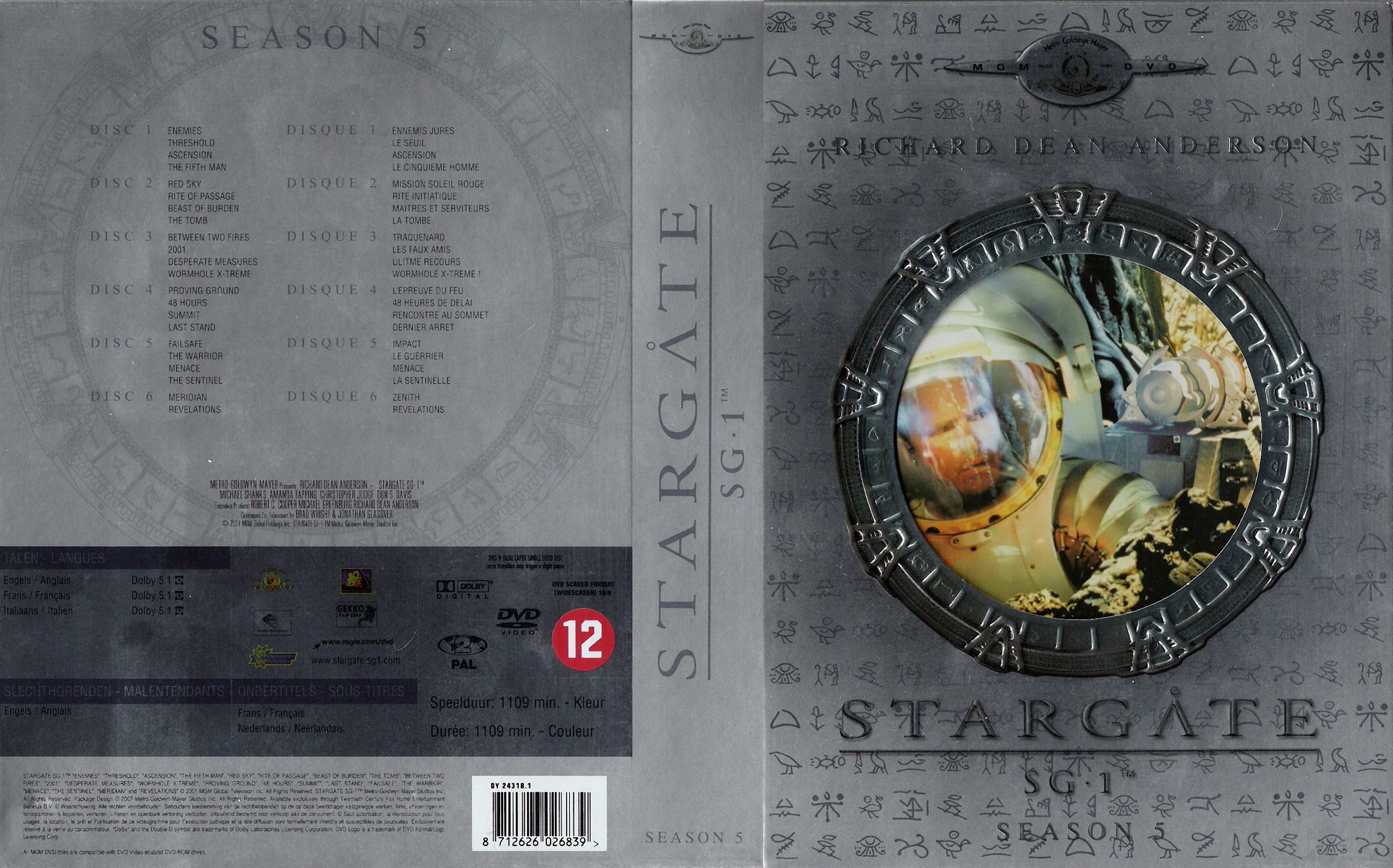 Jaquette DVD Stargate Saison 5 COFFRET