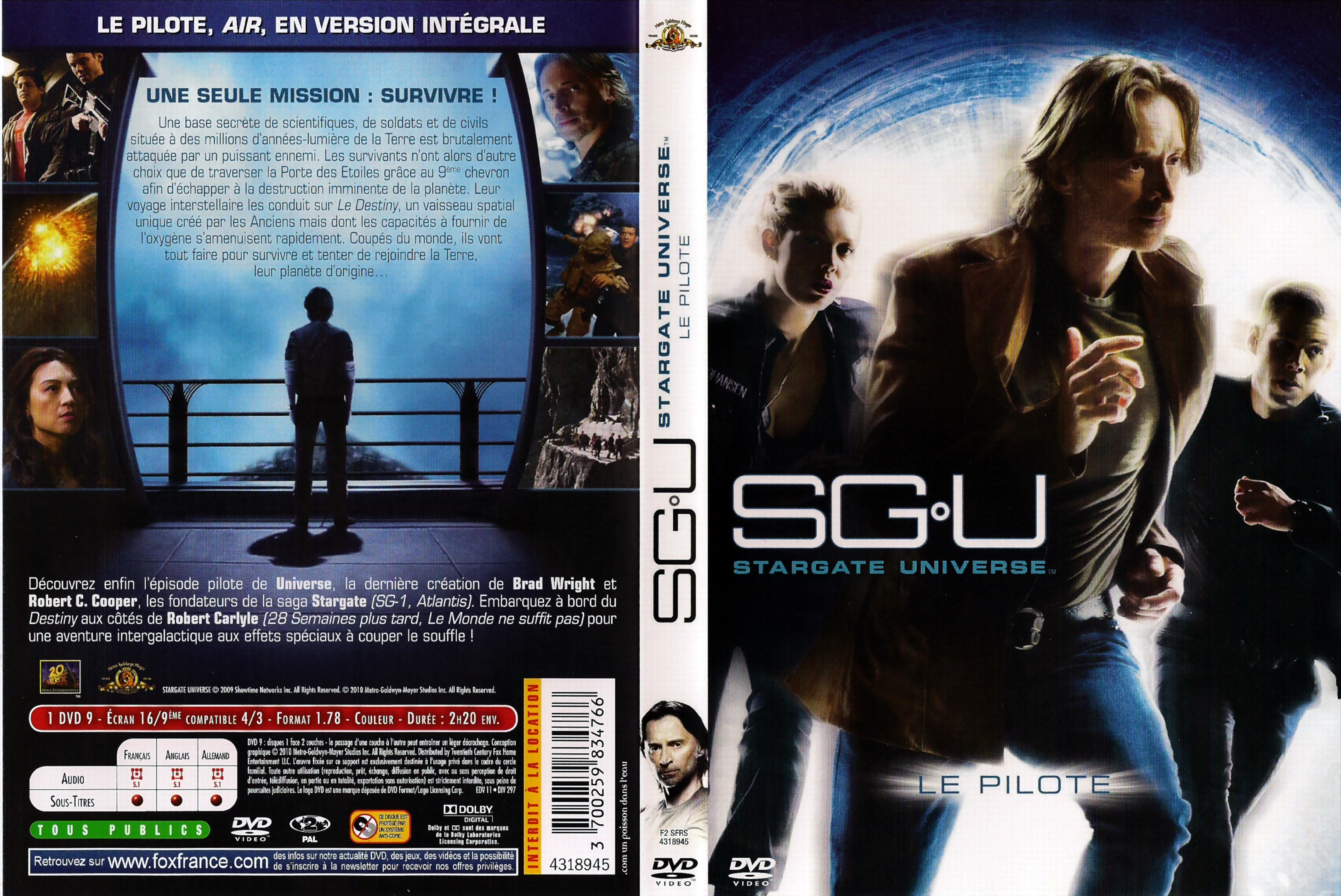 Jaquette DVD Stargate Universe Saison 1 (le pilote)