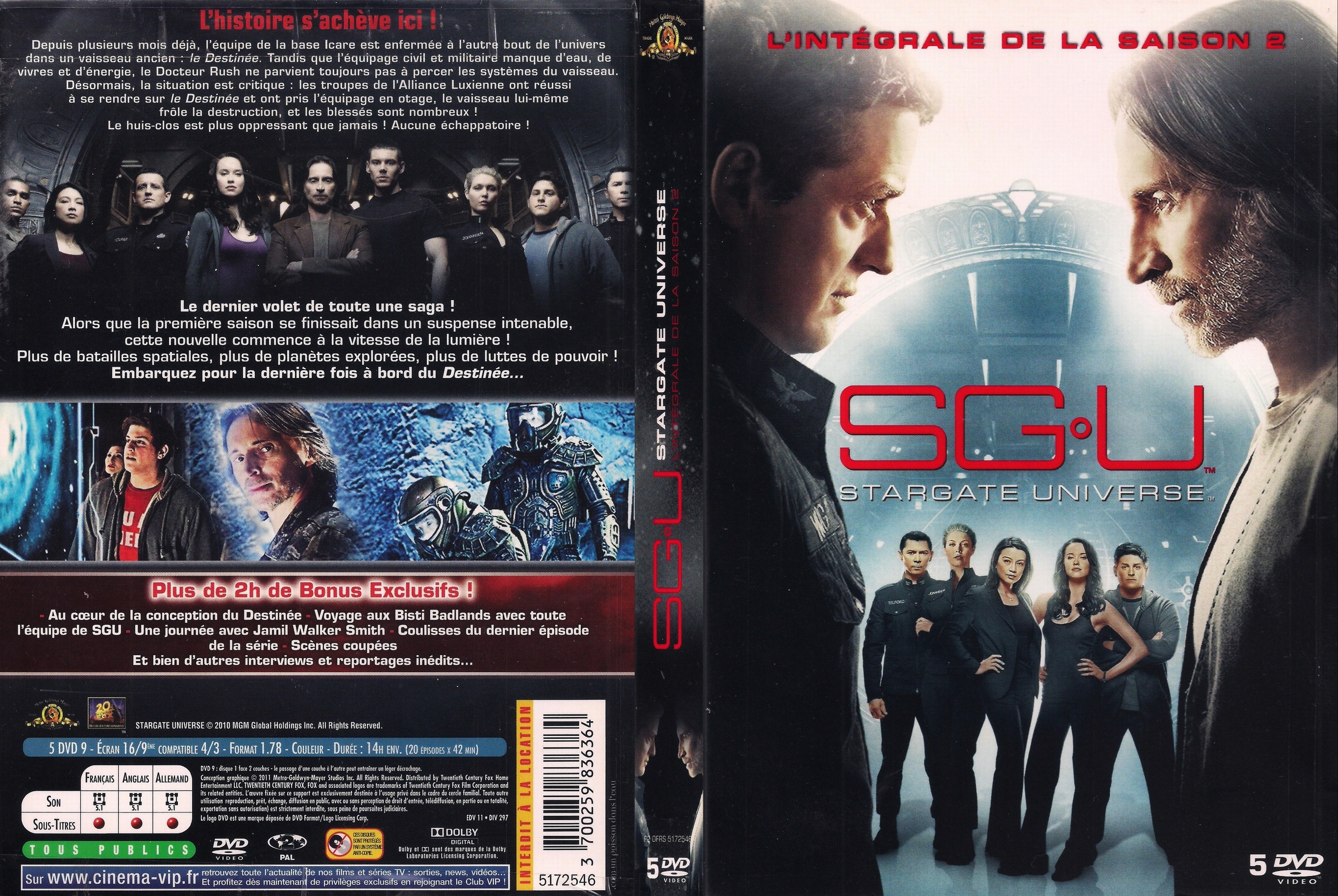 Jaquette DVD Stargate Universe saison 2 COFFRET