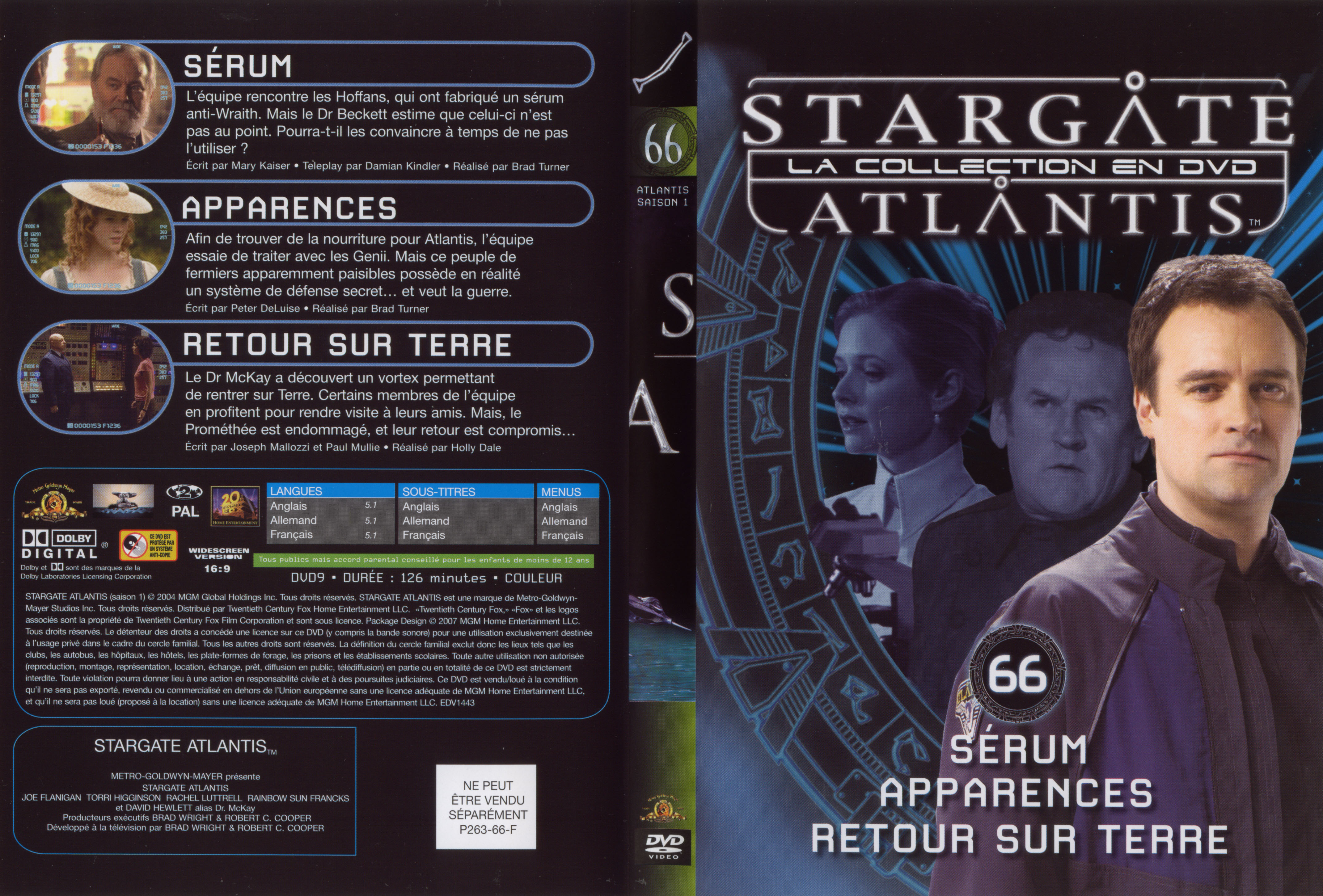 Jaquette DVD Stargate atlantis saison 1 vol 66