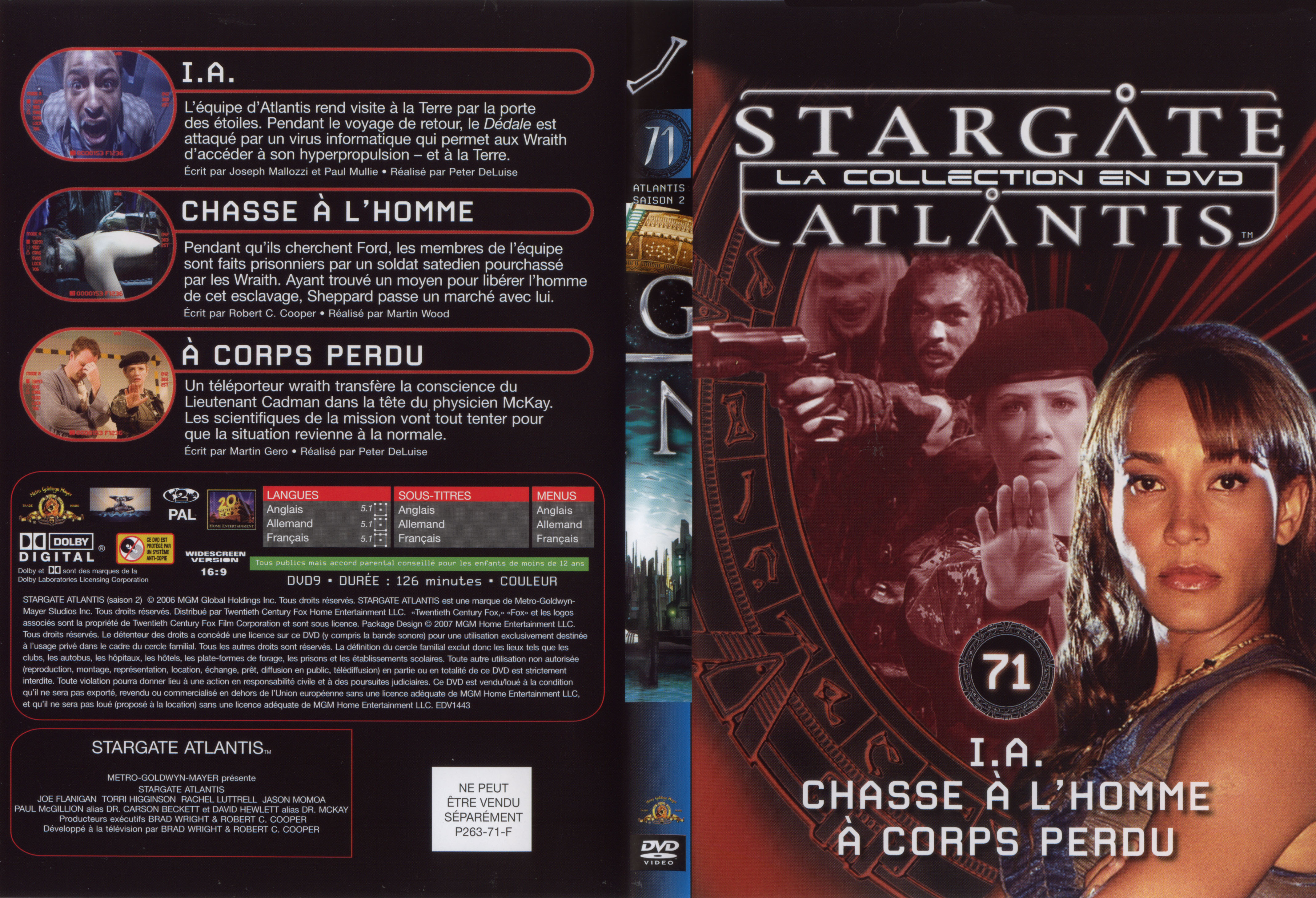Jaquette DVD Stargate atlantis saison 2 vol 71