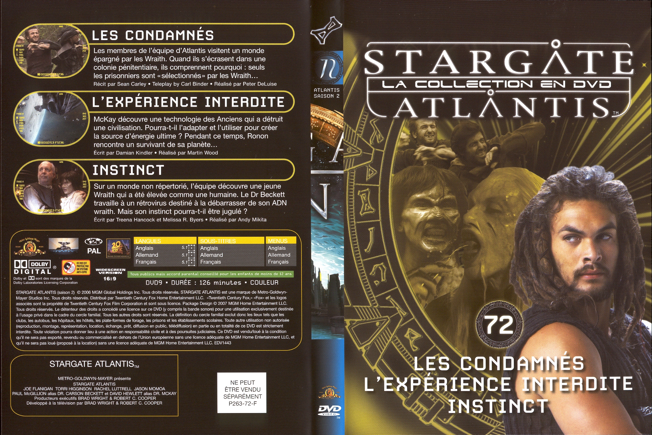 Jaquette DVD Stargate atlantis saison 2 vol 72