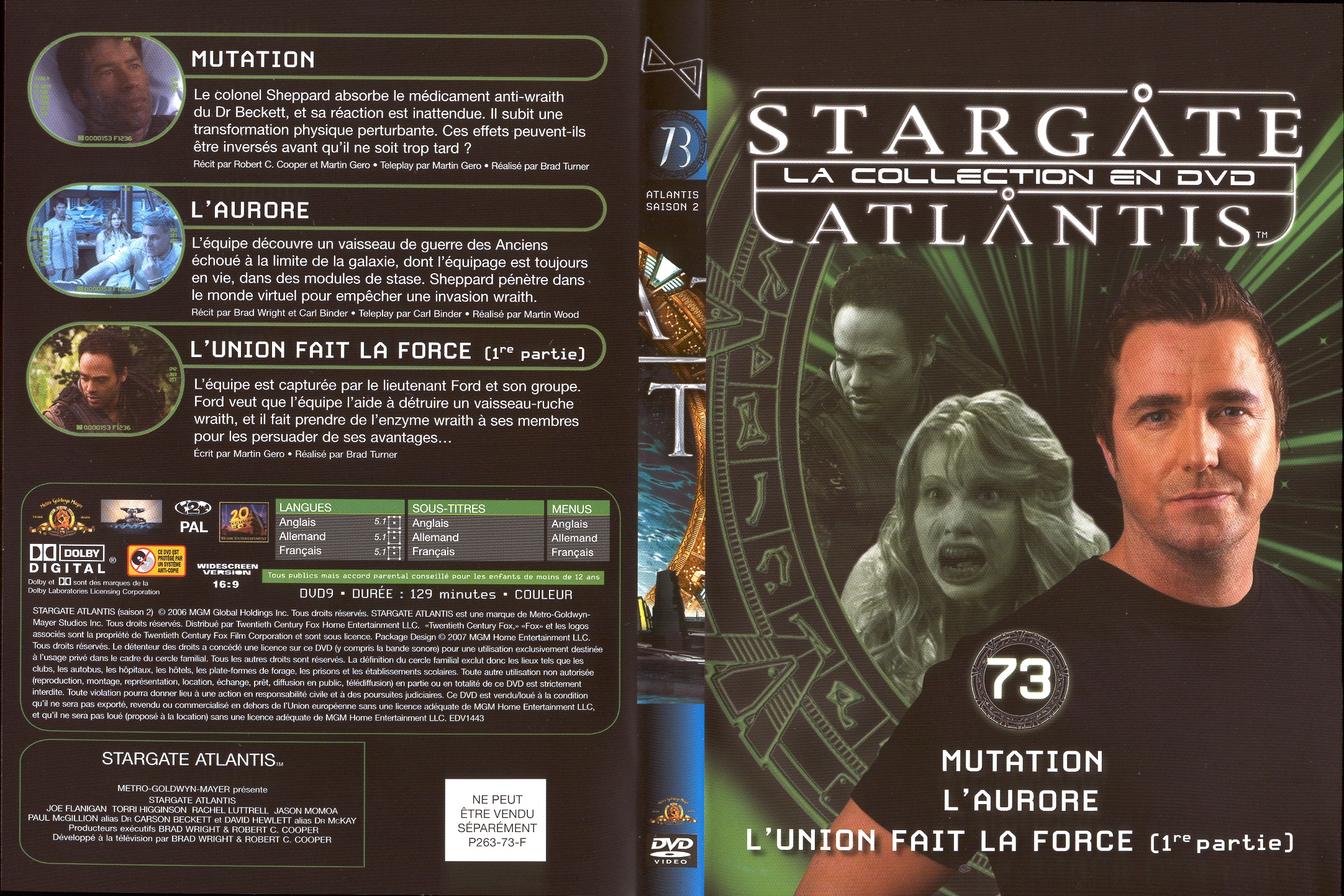 Jaquette DVD Stargate atlantis saison 2 vol 73