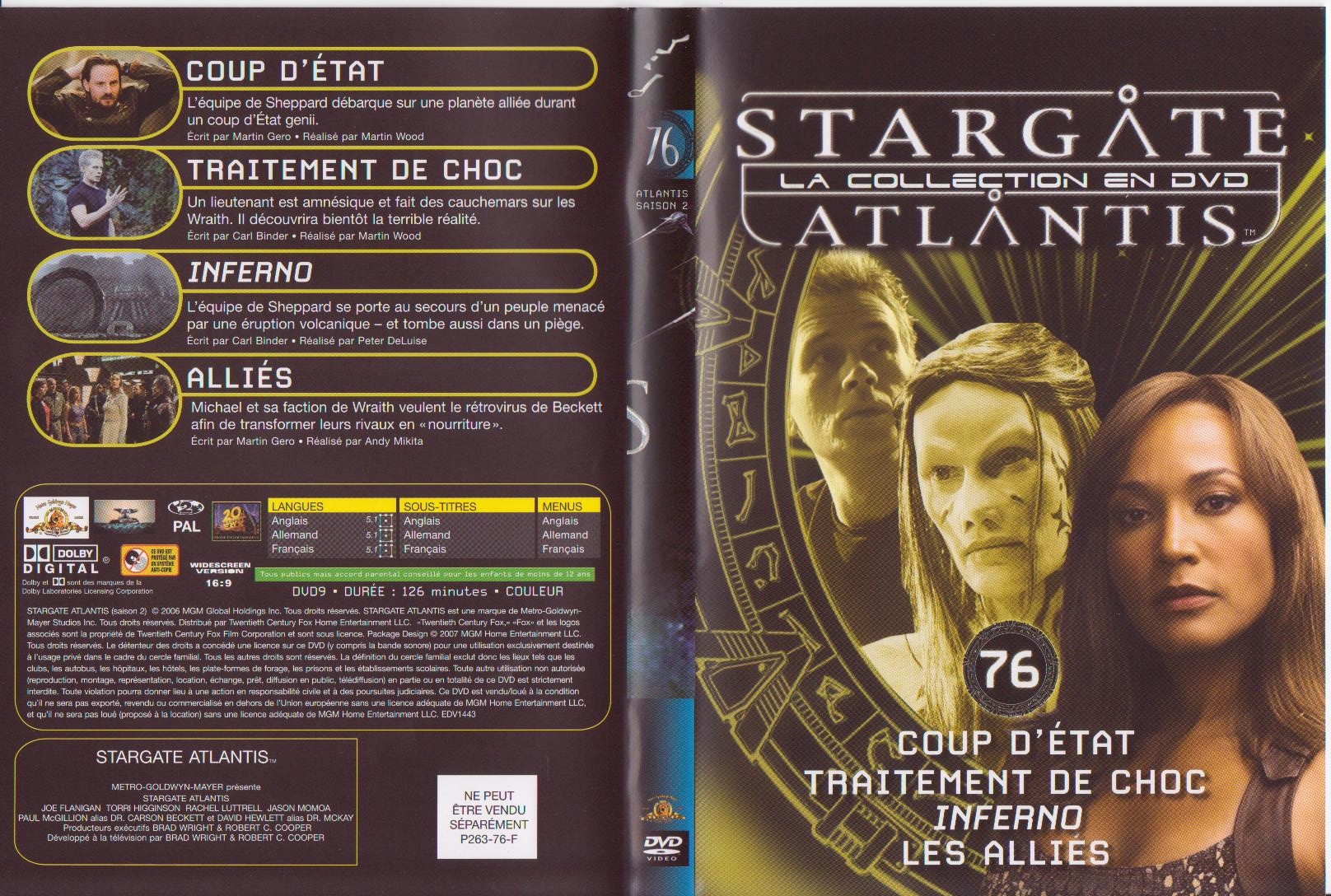 Jaquette DVD Stargate atlantis saison 2 vol 76