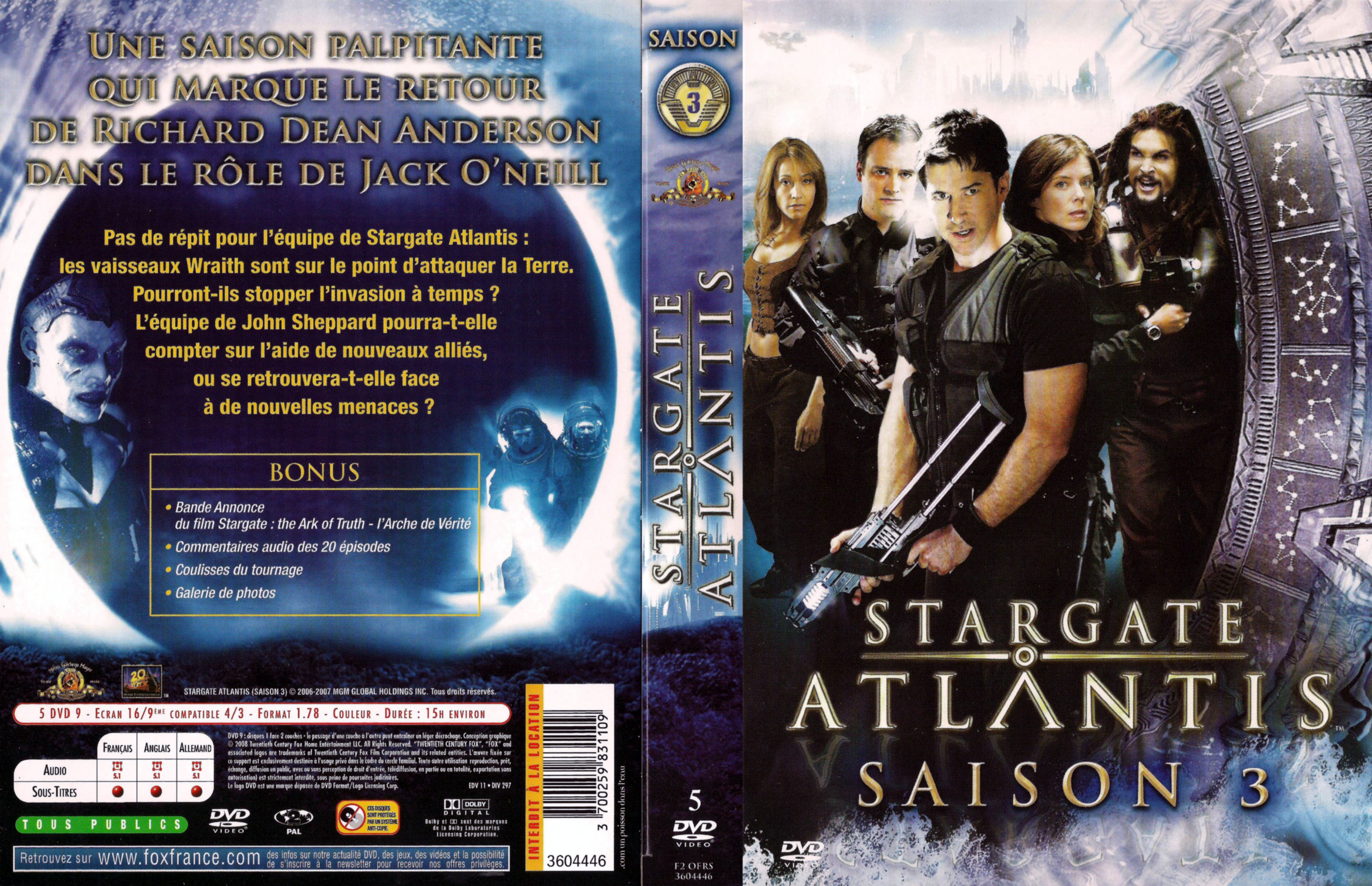 Jaquette DVD Stargate atlantis saison 3 COFFRET v2