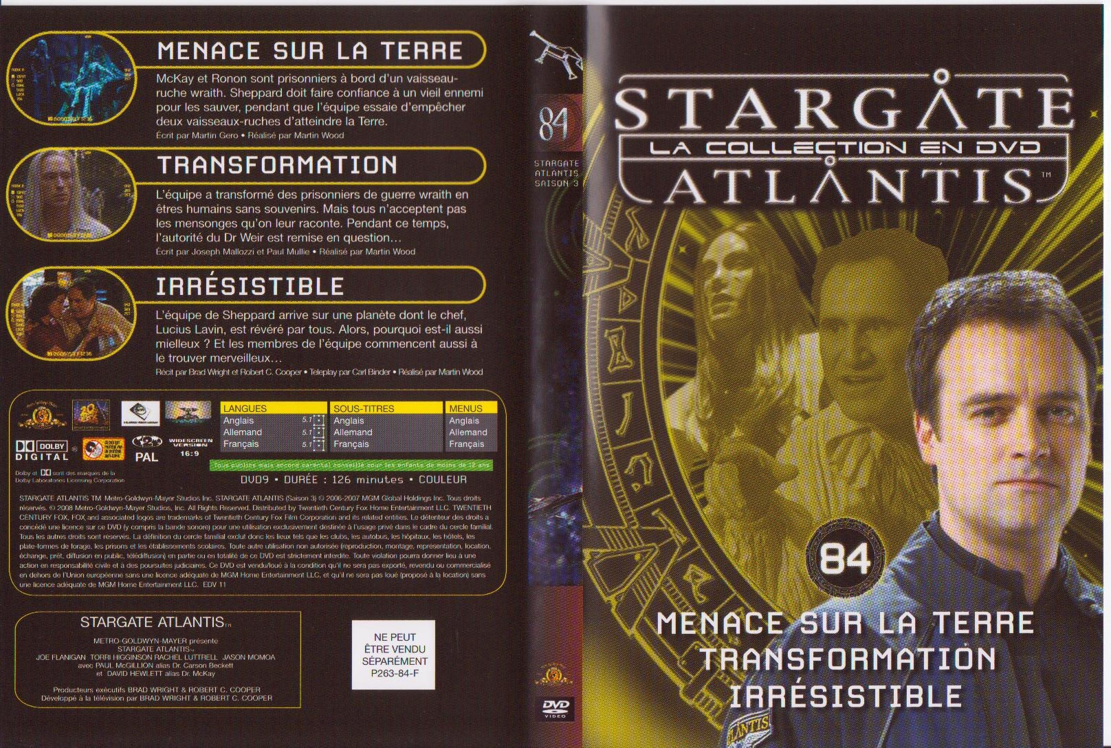 Jaquette DVD Stargate atlantis saison 3 vol 84