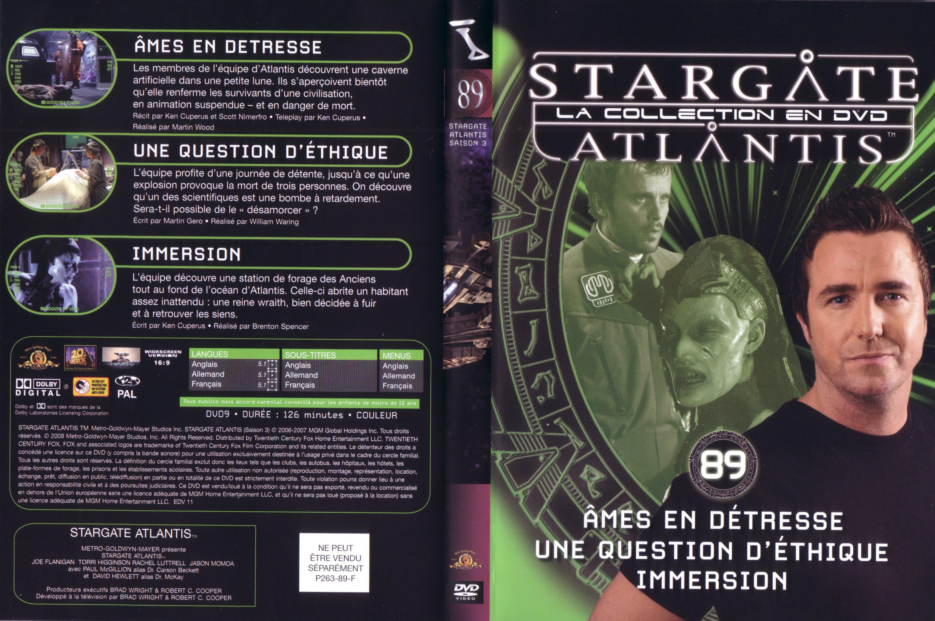 Jaquette DVD Stargate atlantis saison 3 vol 89