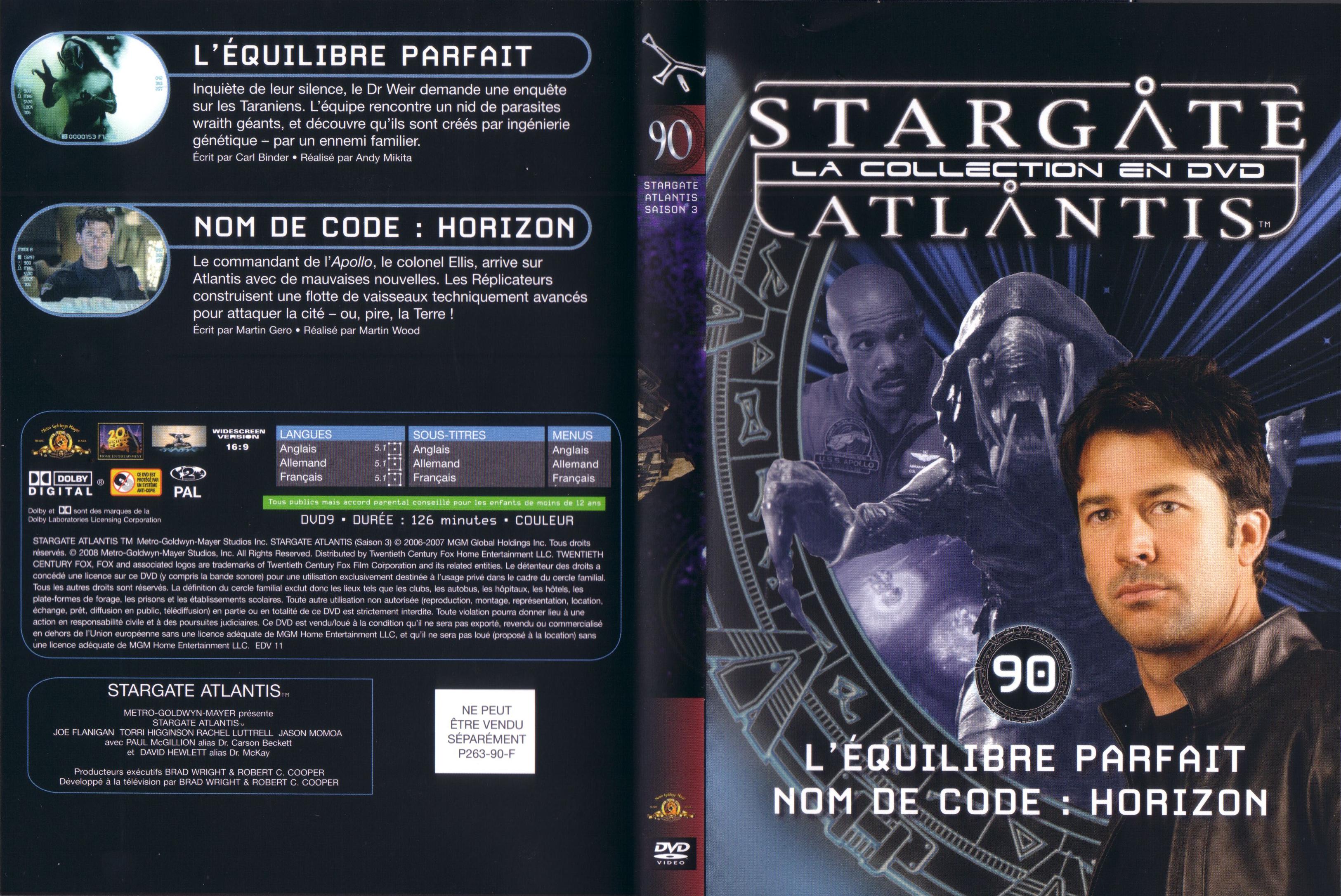 Jaquette DVD Stargate atlantis saison 3 vol 90