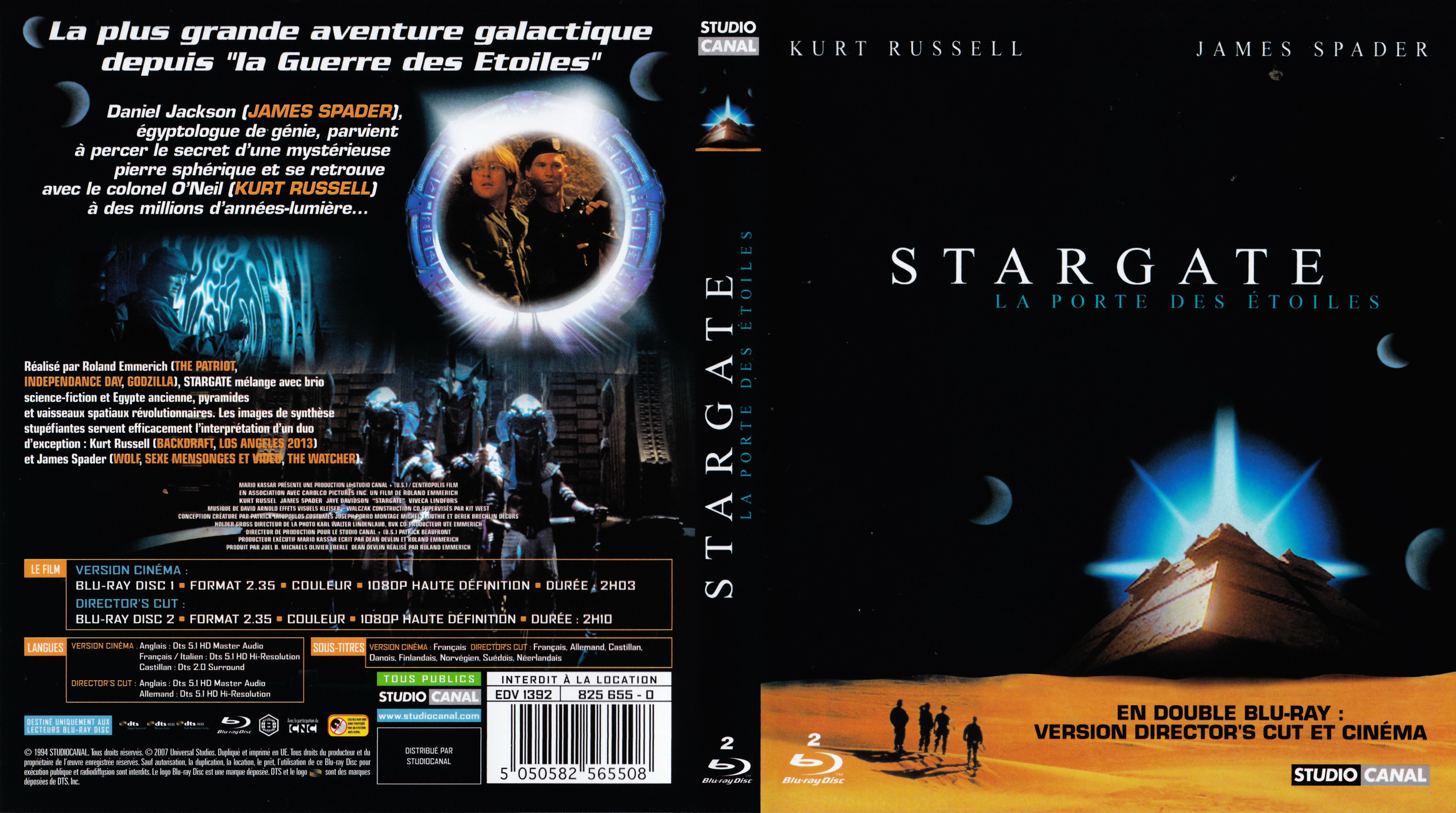 Jaquette DVD Stargate la porte des toiles (BLU-RAY)