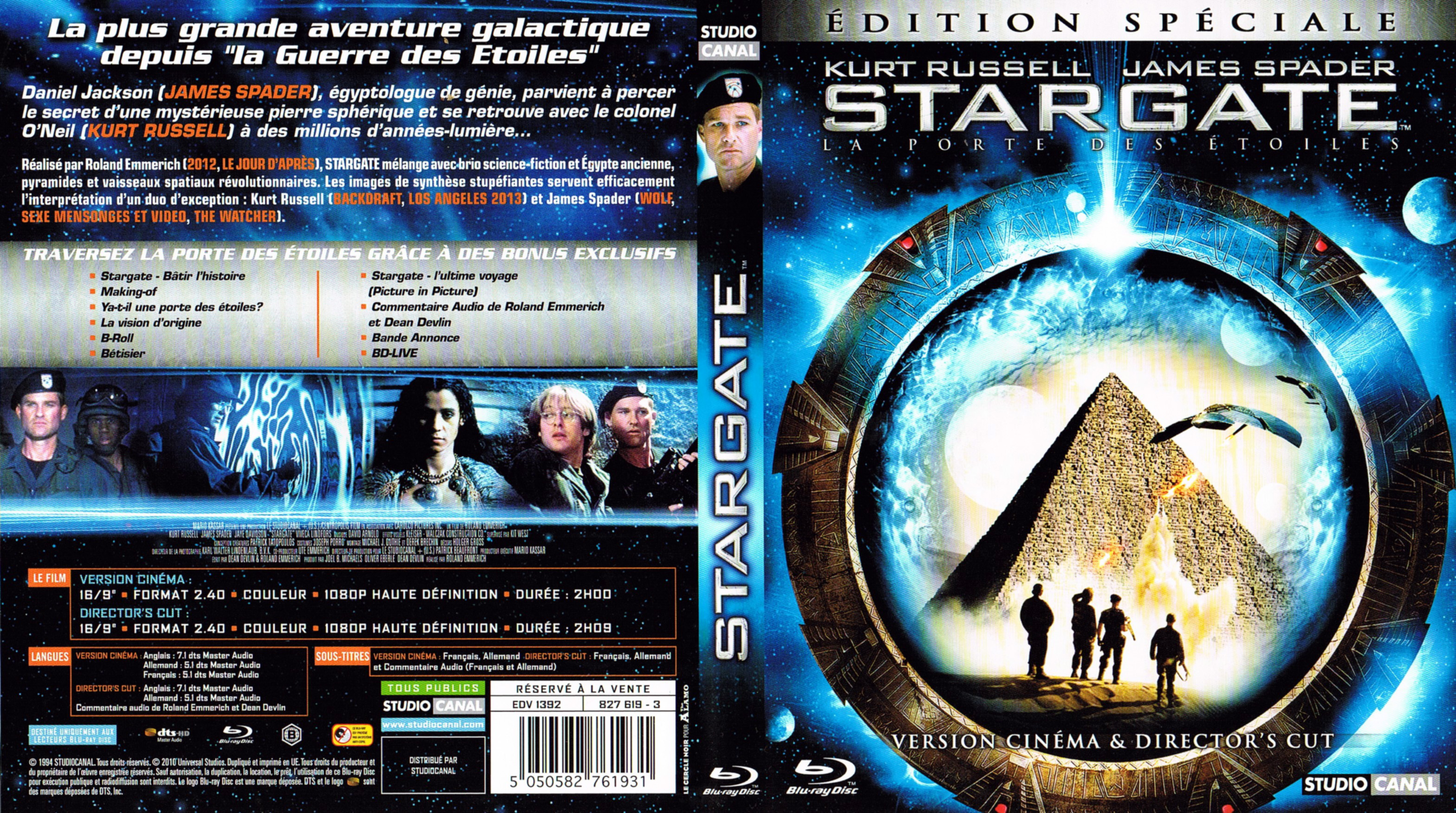 Jaquette DVD Stargate la porte des toiles (BLU-RAY) v2