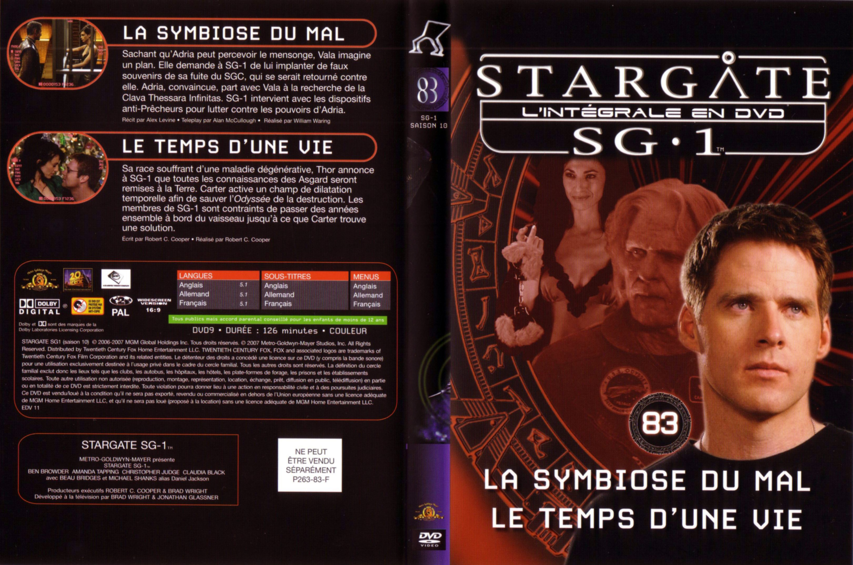 Jaquette DVD Stargate saison 10 vol 83