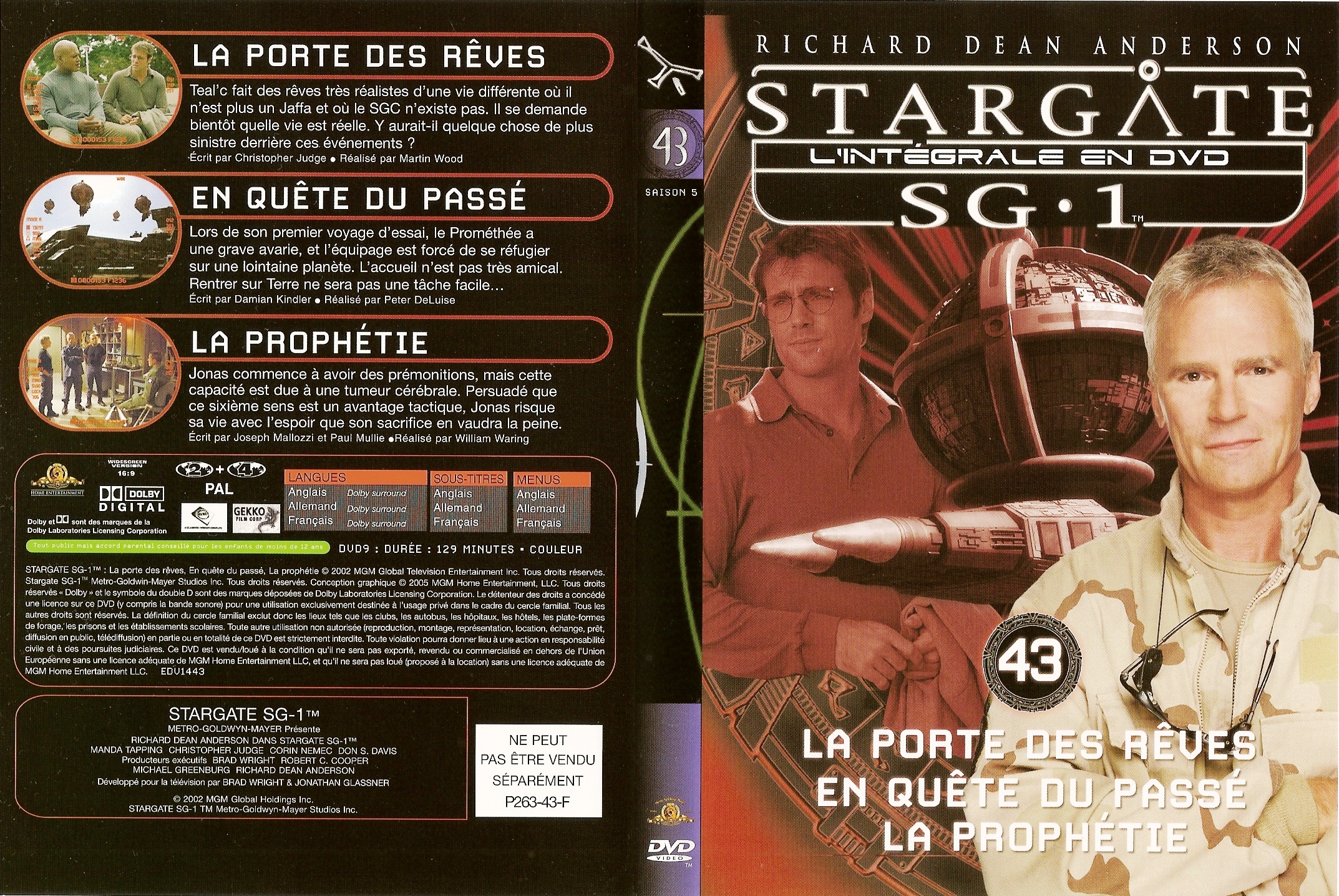 Jaquette DVD Stargate saison 5 vol 43