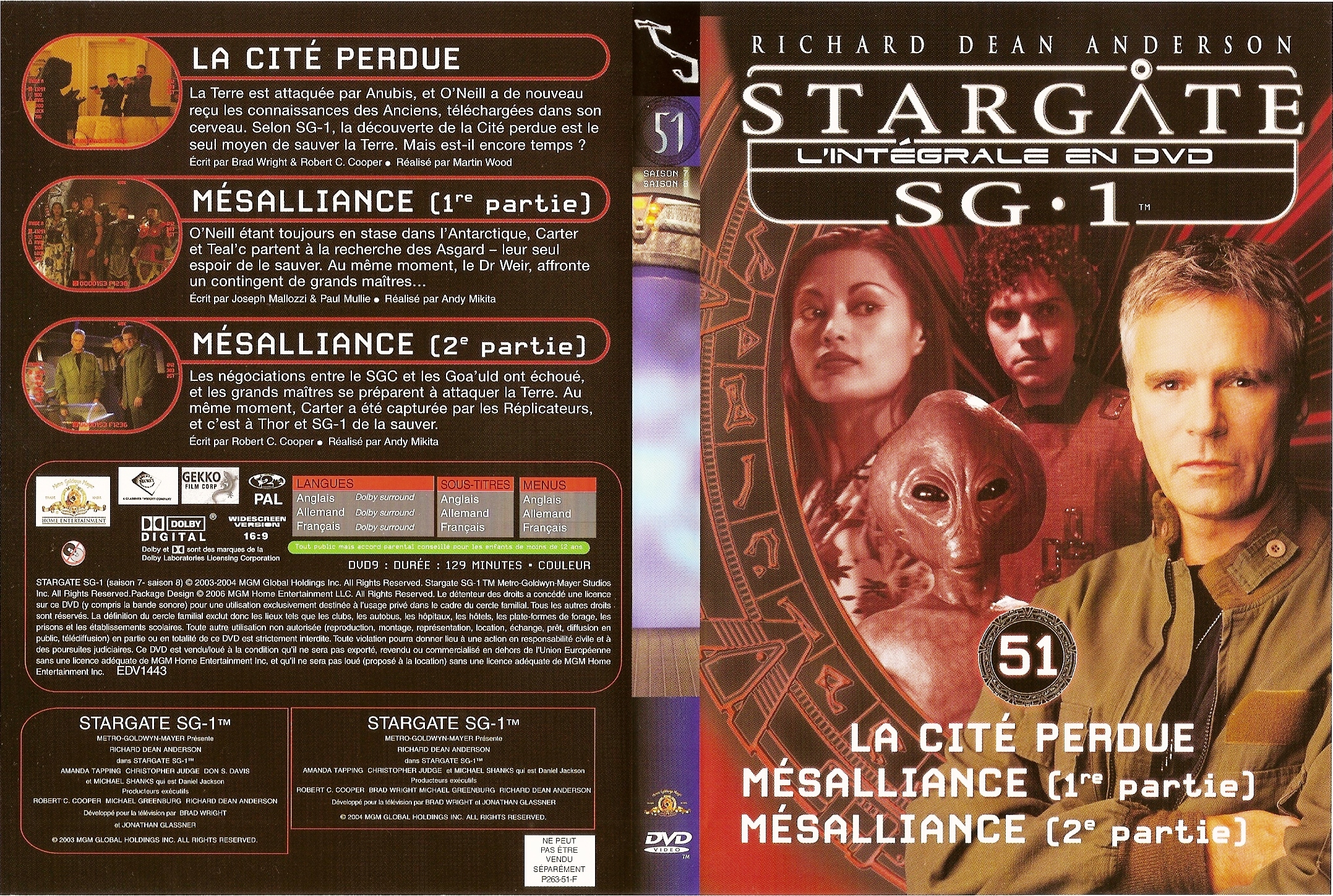 Jaquette DVD Stargate saison 7 et 8 vol 51