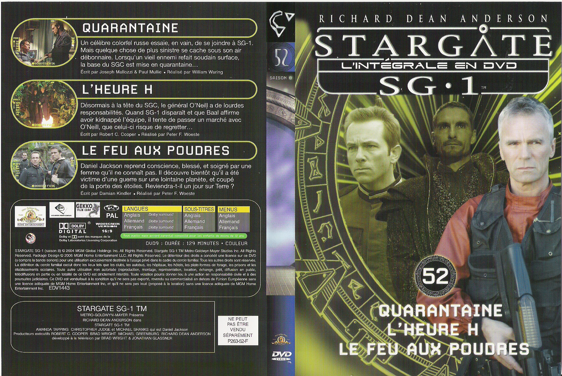 Jaquette DVD Stargate saison 8 vol 52