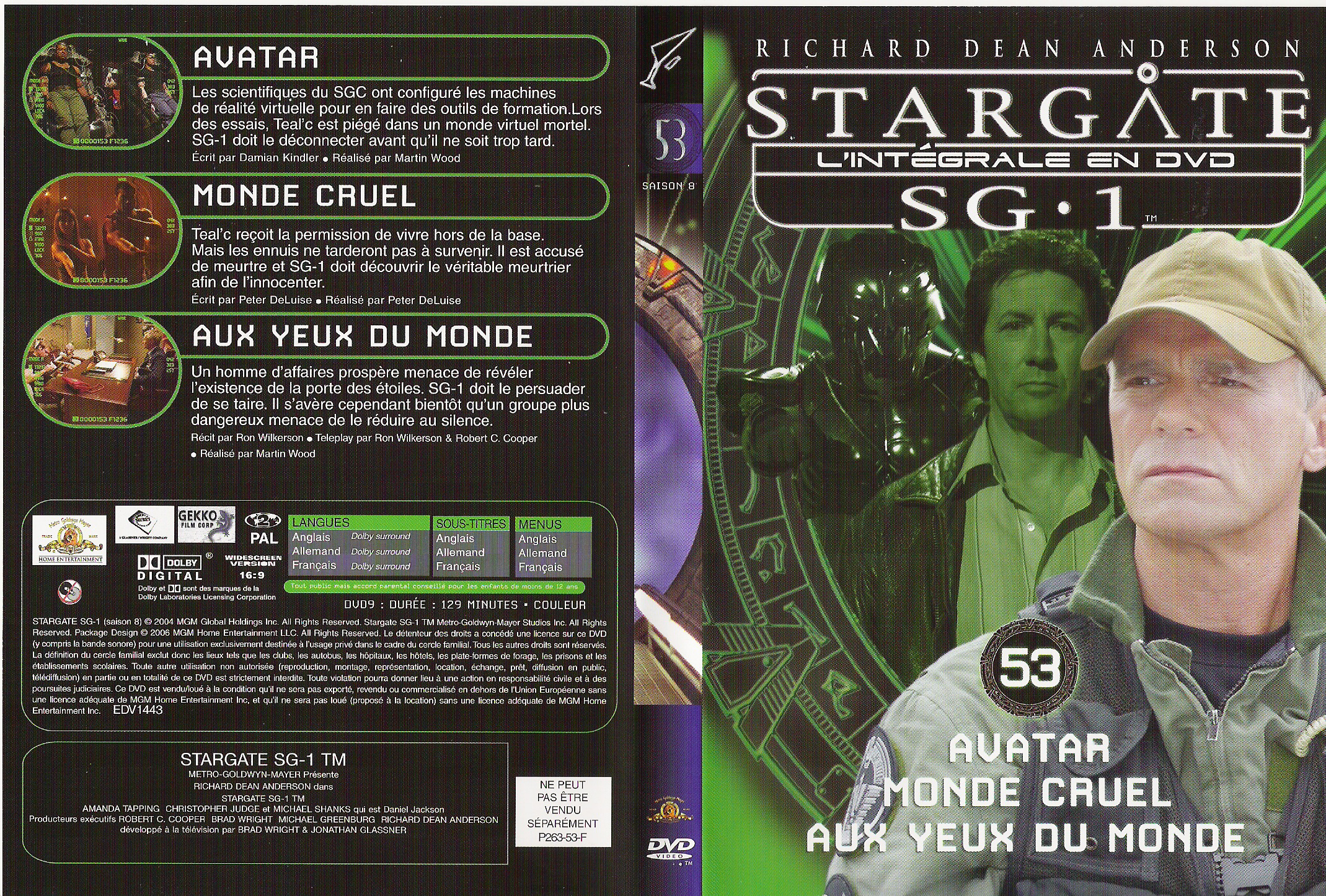 Jaquette DVD Stargate saison 8 vol 53