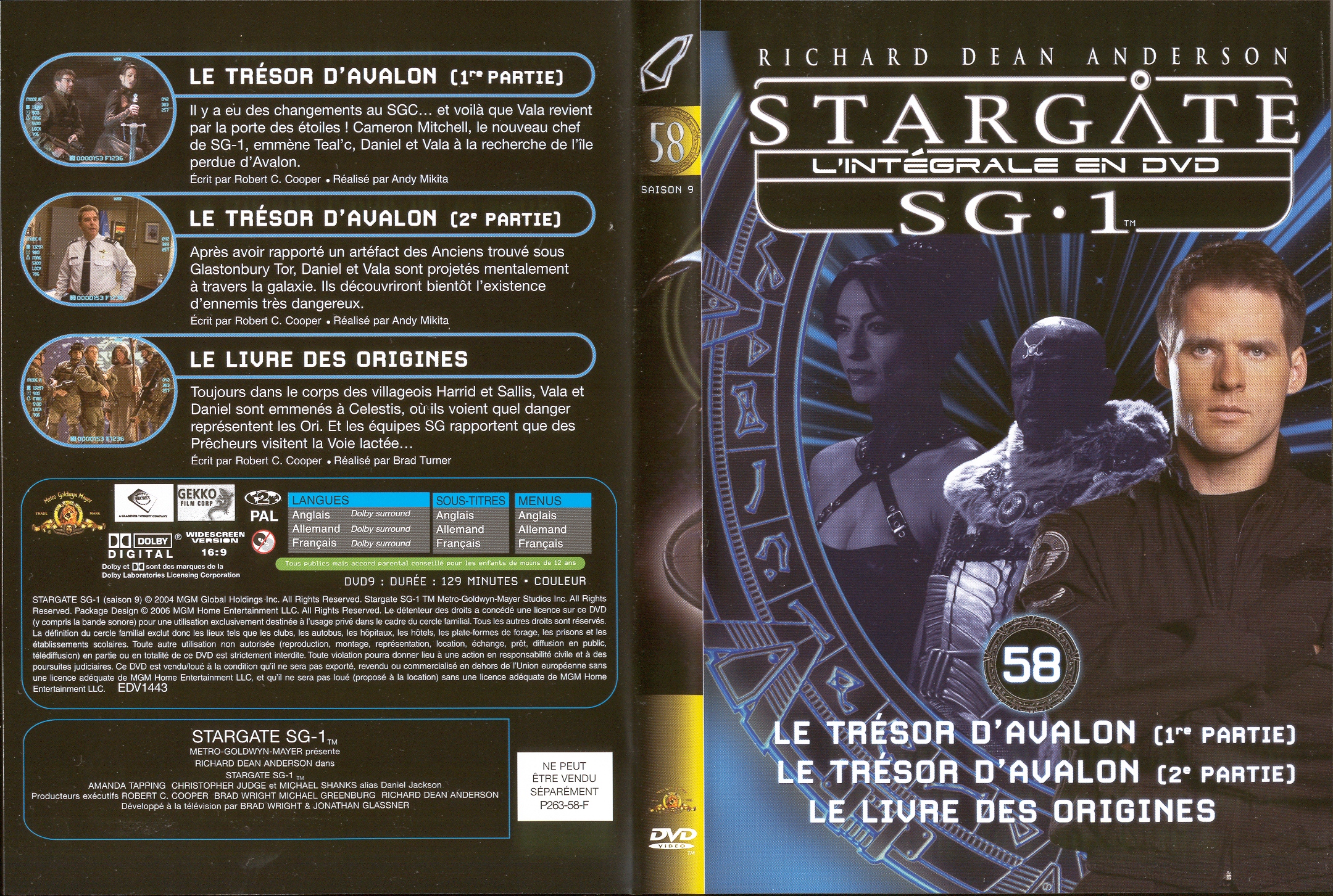 Jaquette DVD Stargate saison 9 vol 58