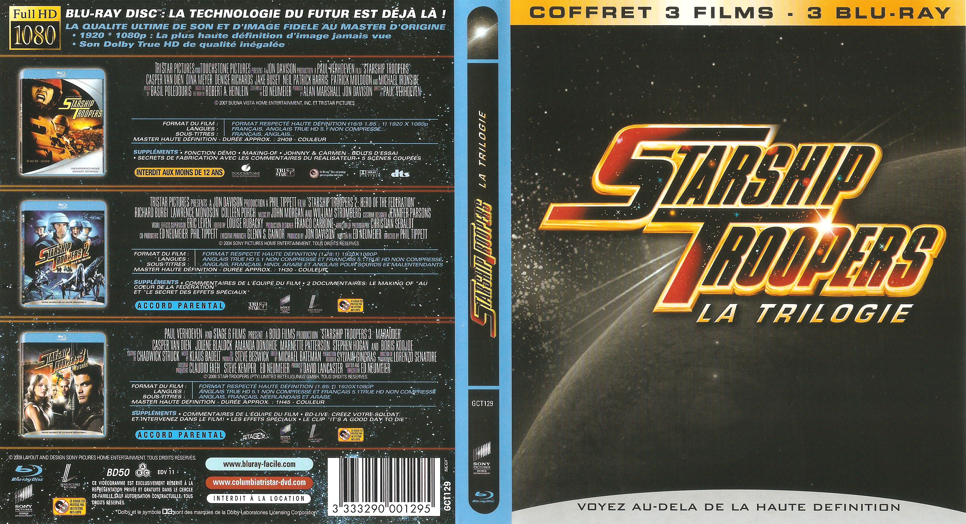 Jaquette DVD Starship Troopers Trilogie (BLU-RAY)