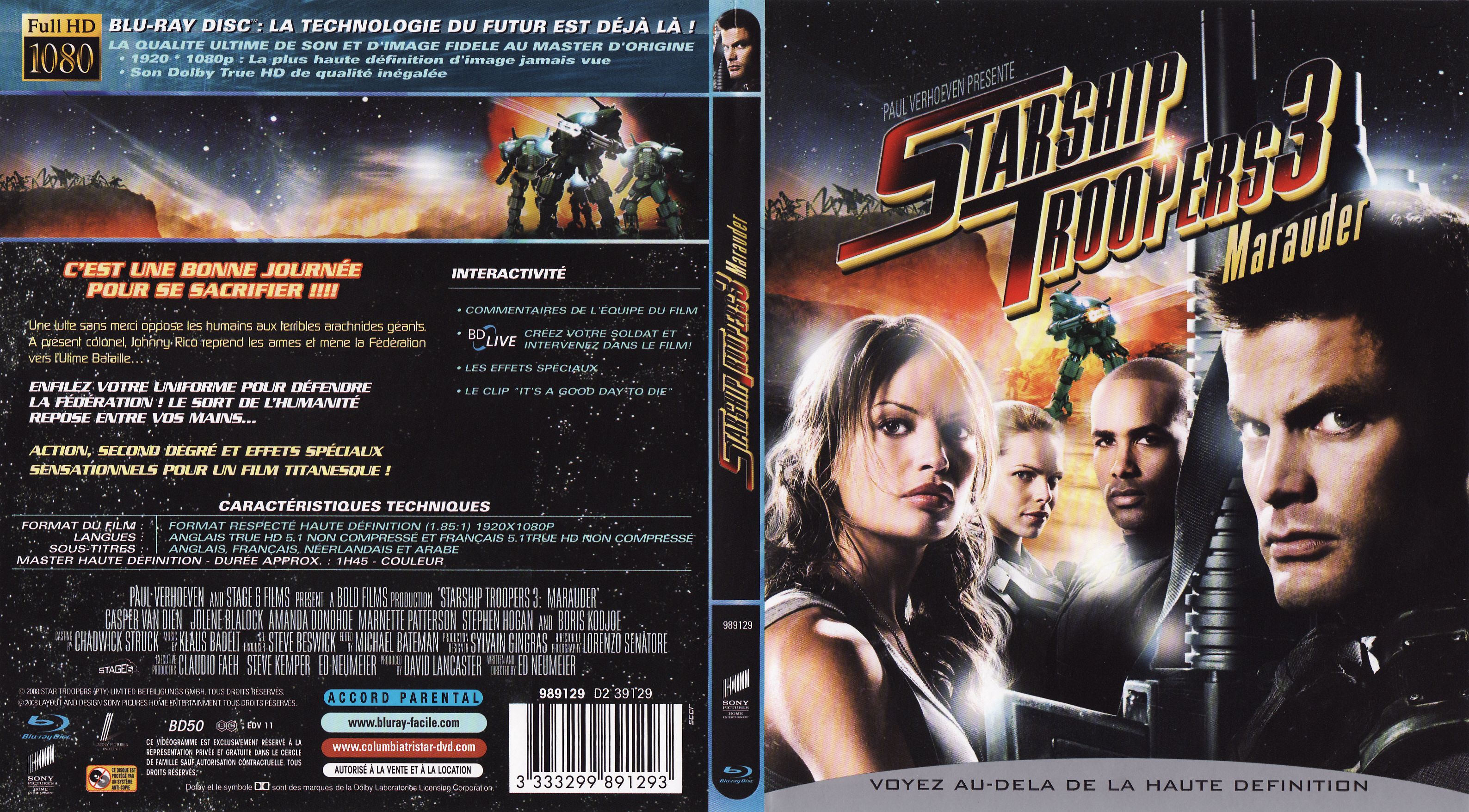 Jaquette DVD Starship troopers 3 (BLU-RAY)